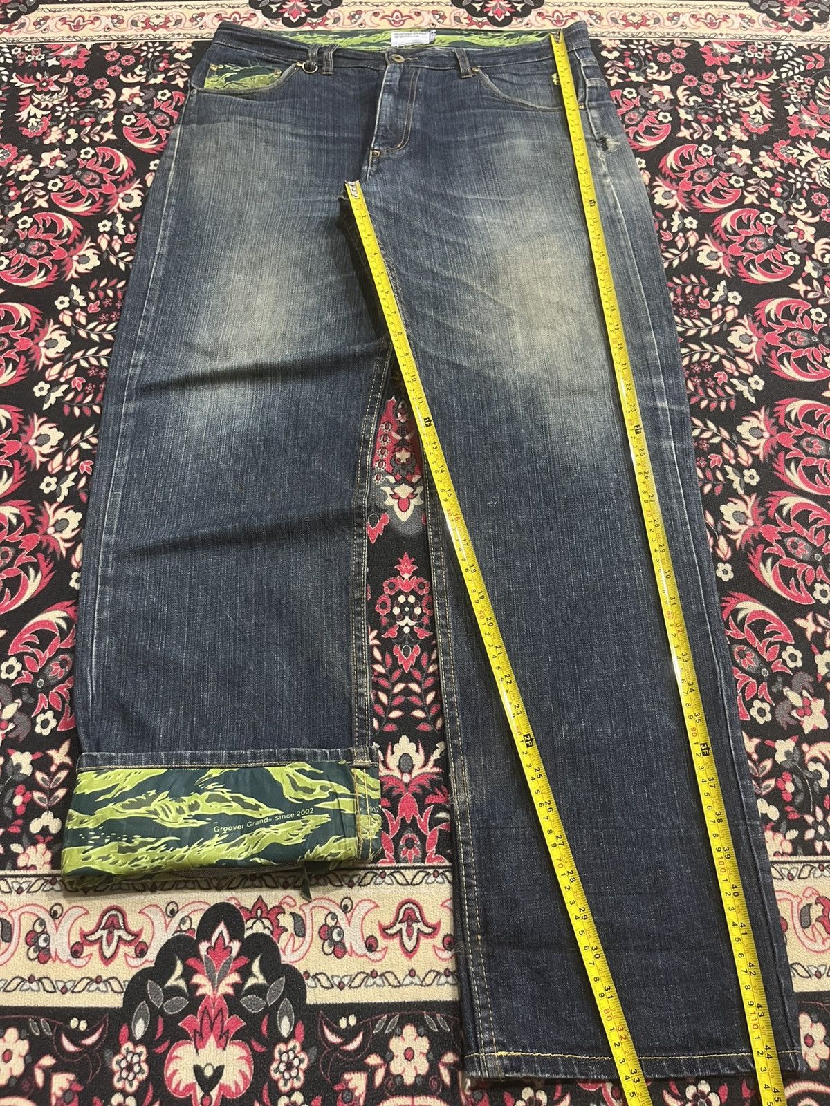 Xlarge Vintage X Large Groover Grand Green Camo Blue Washed Jeans Size US 36 / EU 52 - 15 Thumbnail