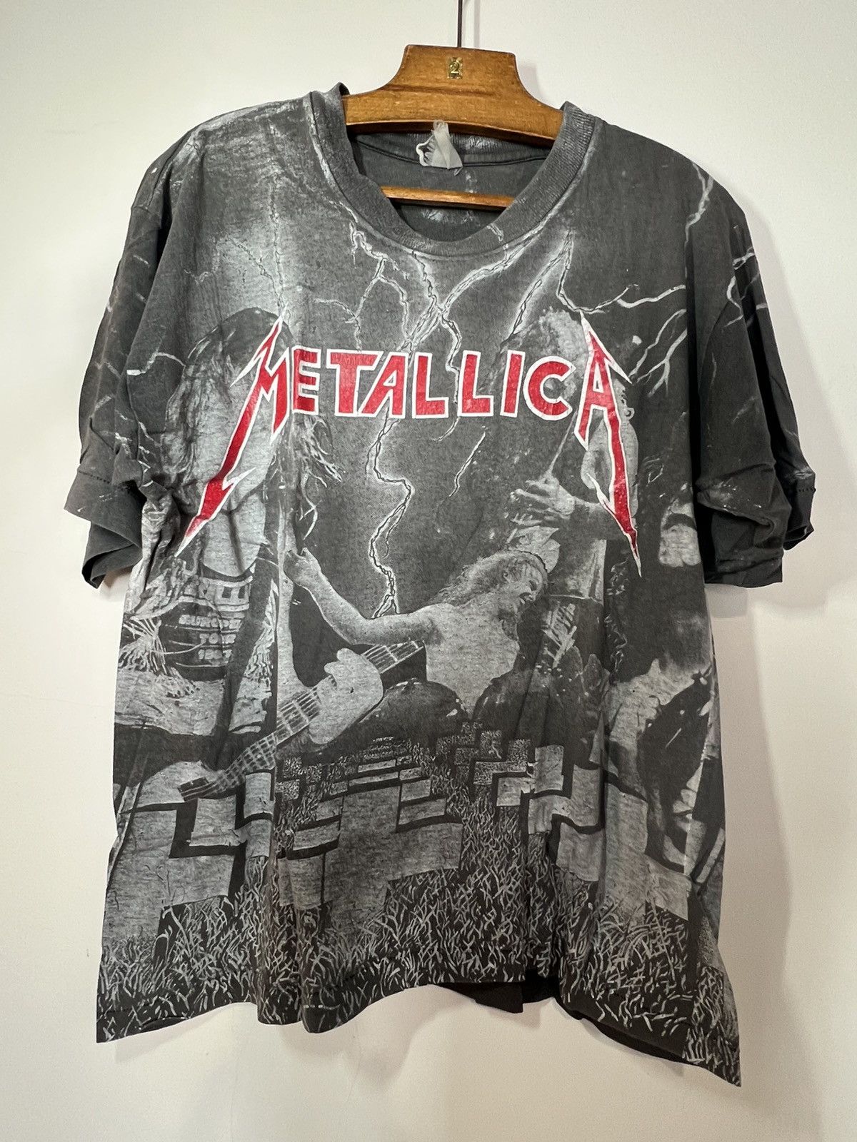 Band Tees Vintage Metallica late 80s allover shirt Size US L / EU 52-54 / 3 - 1 Thumbnail