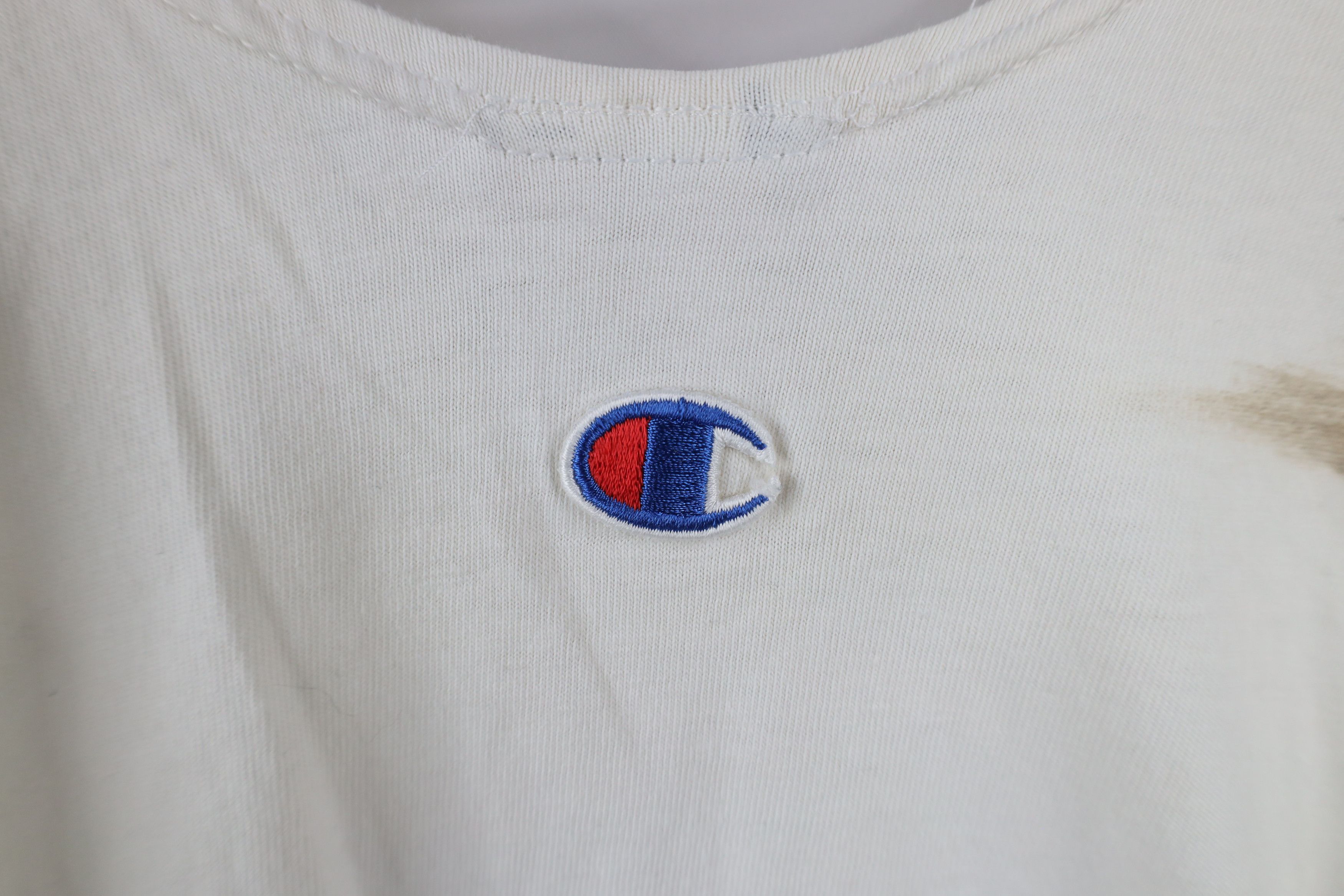 Champion × Vintage Vintage 90s Champion Spell Out Tank Top T-Shirt White Cotton Size US L / EU 52-54 / 3 - 11 Thumbnail