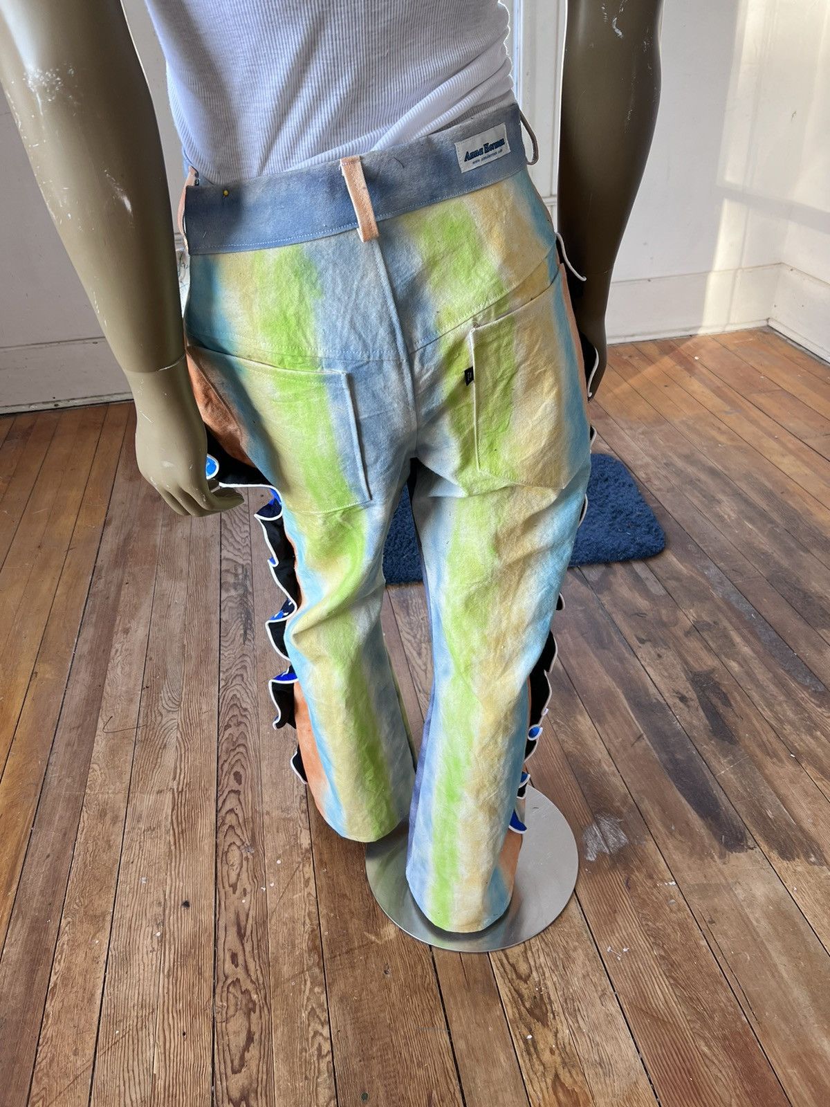 Other Striped Hawaiian Ruffle Airbrushed Jeans 38 Hermans USA Size US 38 / EU 54 - 3 Thumbnail