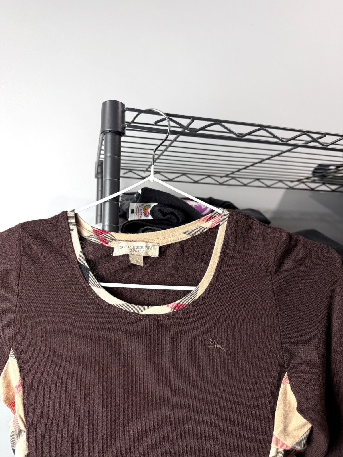 Burberry Burberry Brit Checkered Longsleeve TShirt Size S / US 4 / IT 40 - 2 Thumbnail