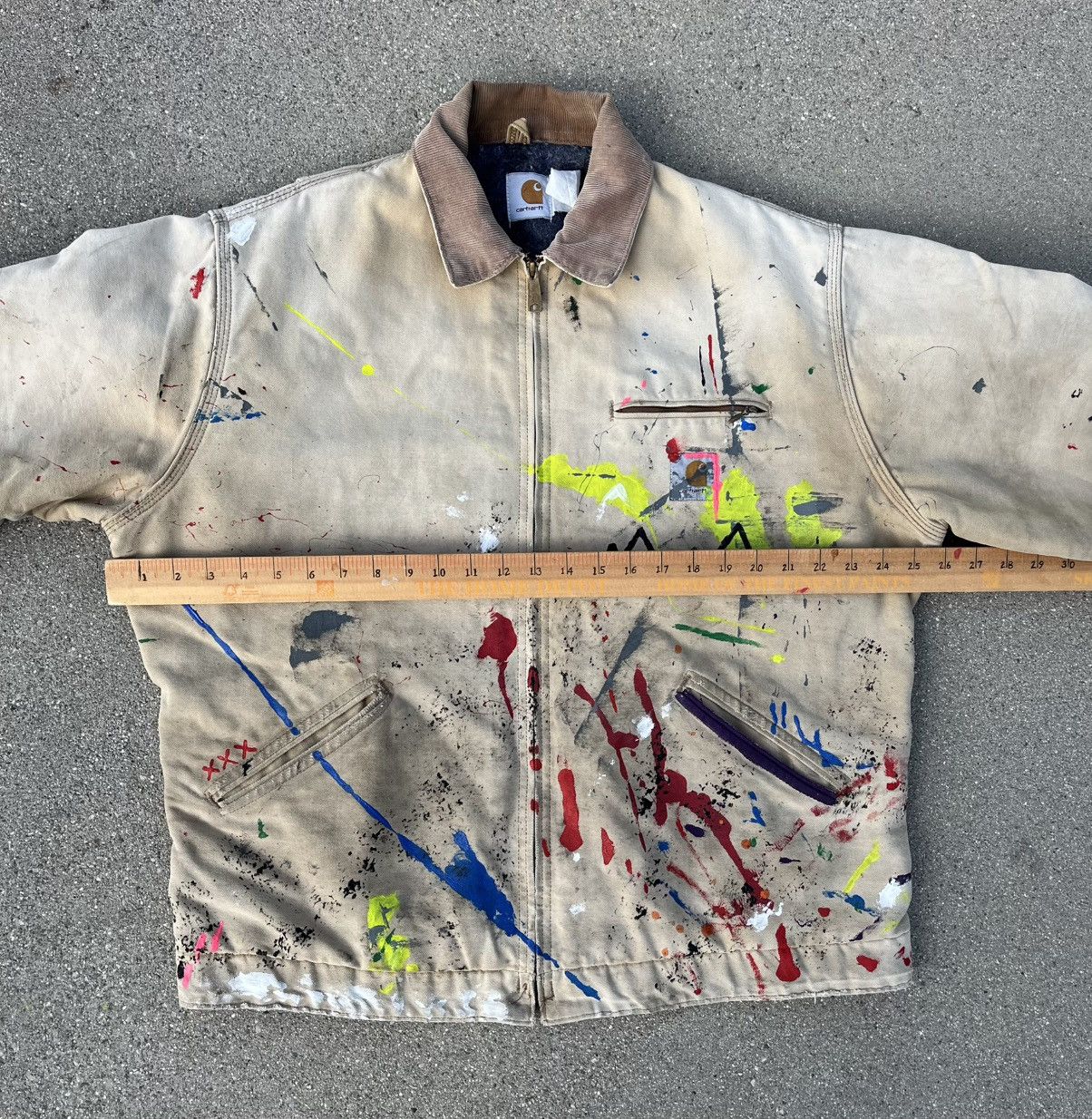 Carhartt Vintage Carhartt Detroit Jacket Thrashed Distressed Sun Fade Size US XL / EU 56 / 4 - 4 Thumbnail