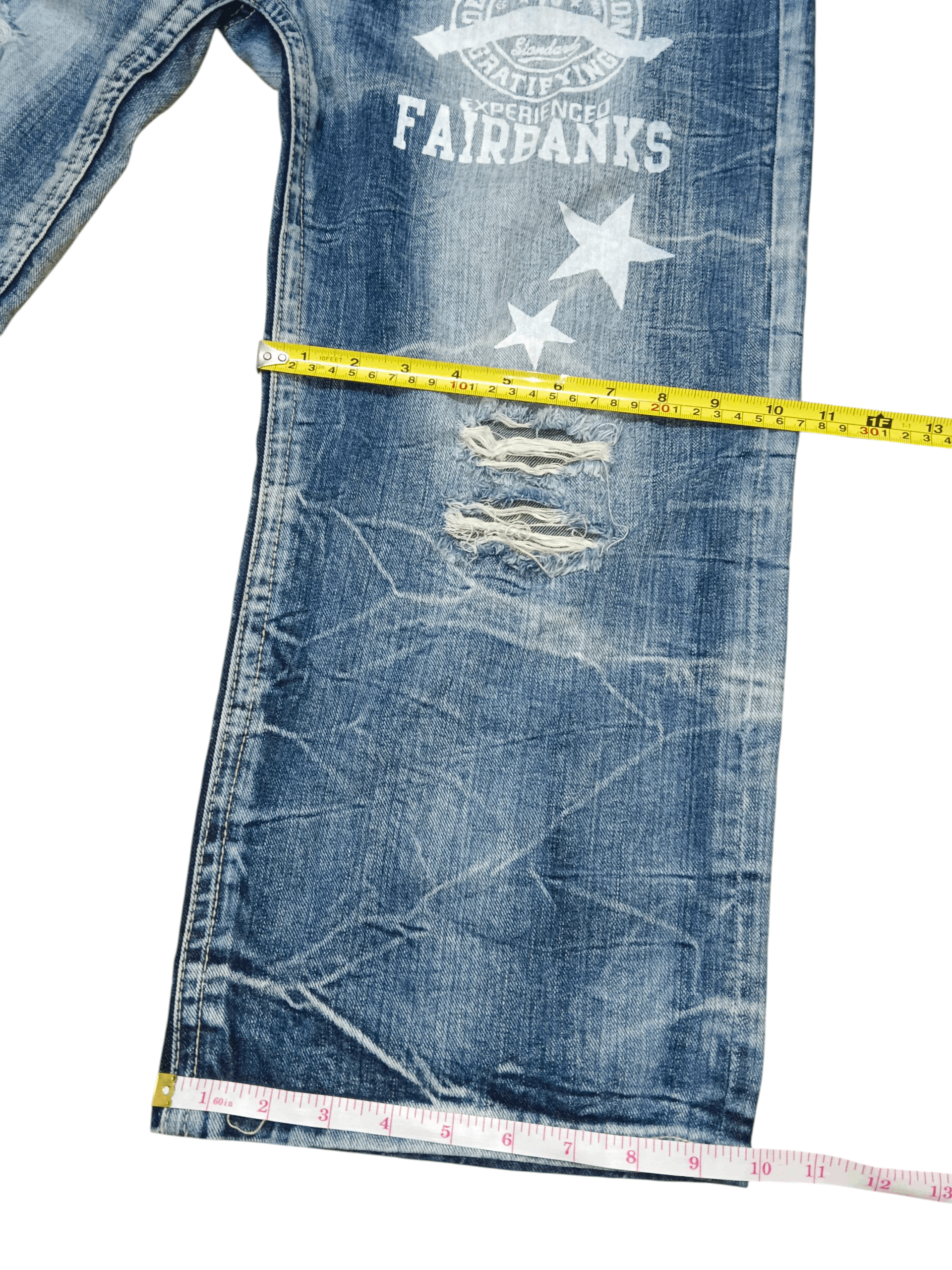 Denim & Co. 🔥FYE🔥 Patches Distressed Punk Cropped Denim Size US 37 - 14 Thumbnail