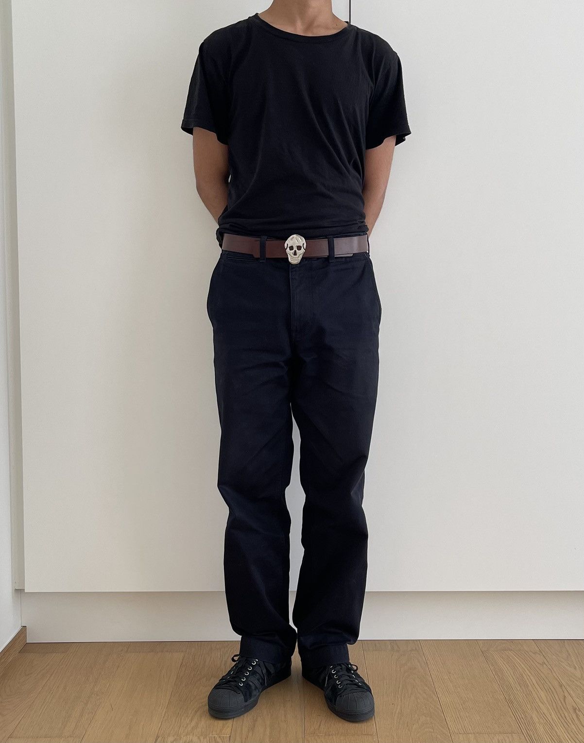 Alexander McQueen Alexander McQueen Brown Belt with Silver Skull Buckle Size 30 - 2 Thumbnail