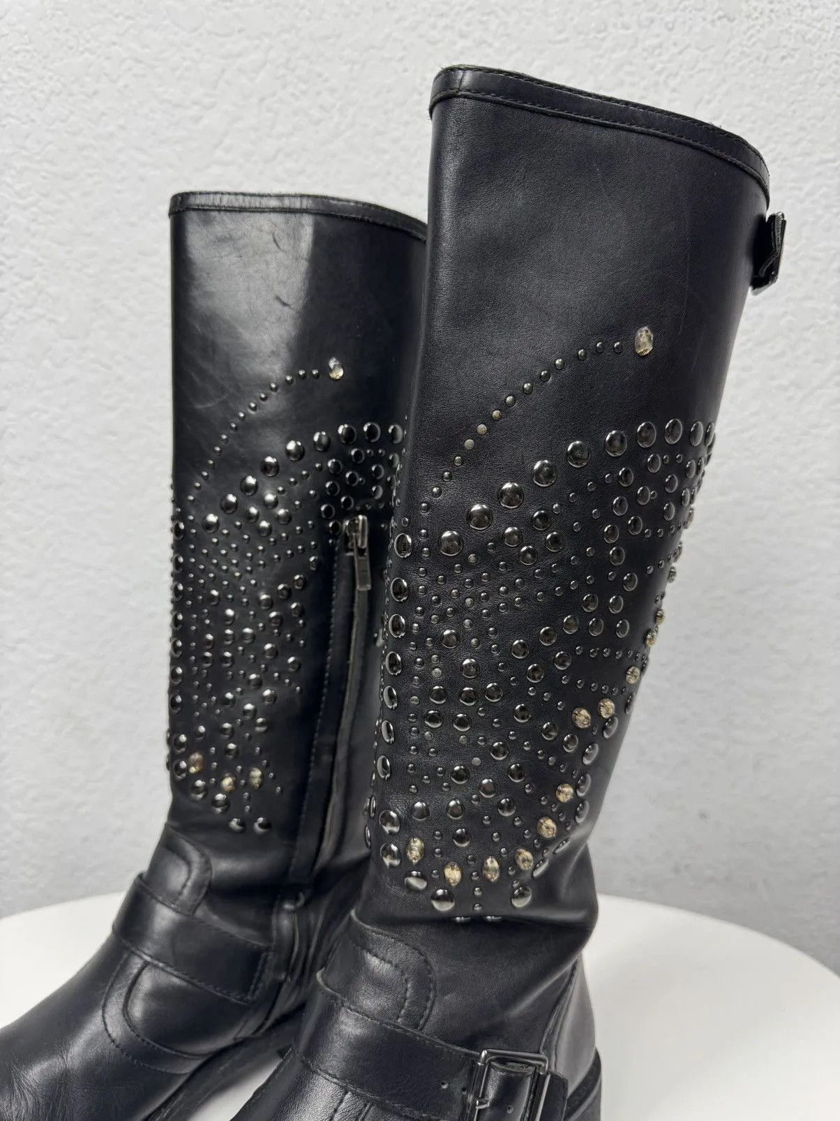 ASH Vintage Leather High Heel Boots Avantgarde Gothic Y2K Guidi Size US 6 / IT 36 - 7 Thumbnail