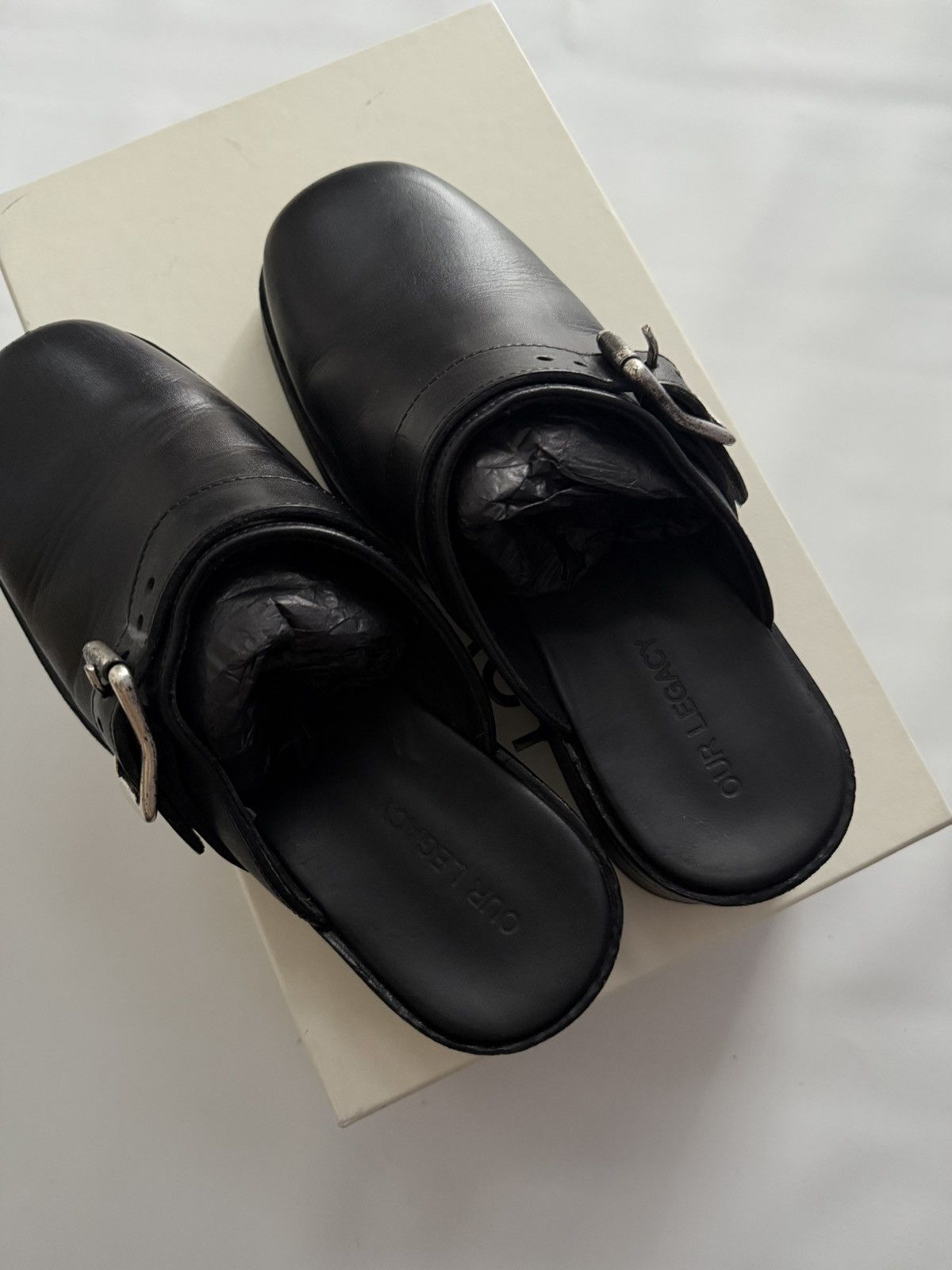 Our Legacy Camion Mule Black Leather