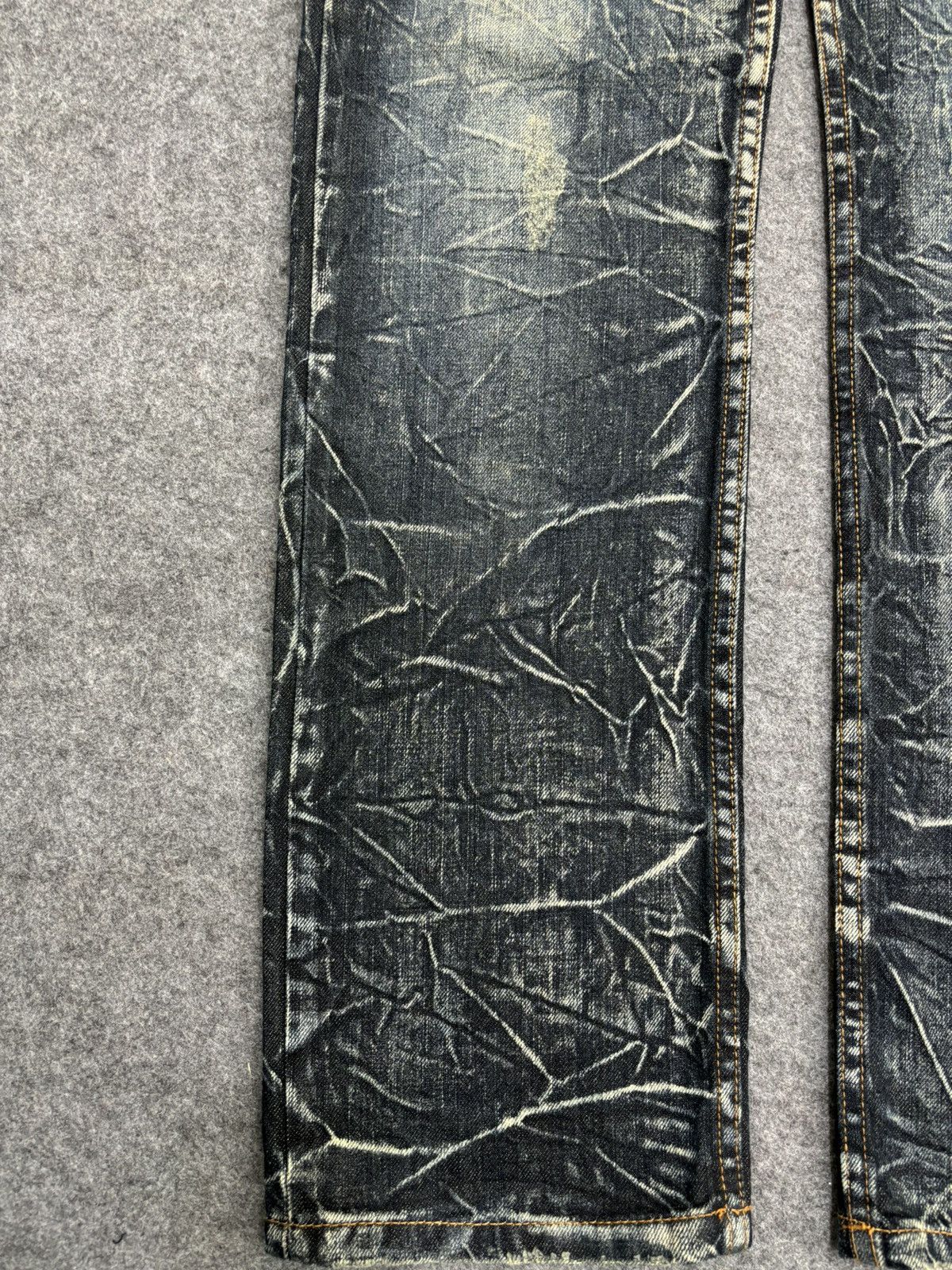 Japanese Brand 💥Double Waist💥Crazy Fades Nylaus Doube Waist Denim F528 Size US 32 / EU 48 - 9 Thumbnail