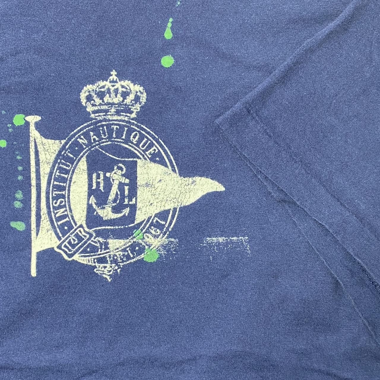 Polo Ralph Lauren Vintage Polo Ralph Lauren Navy Blue Nautical Tee Size 2XL Size US XXL / EU 58 / 5 - 3 Thumbnail