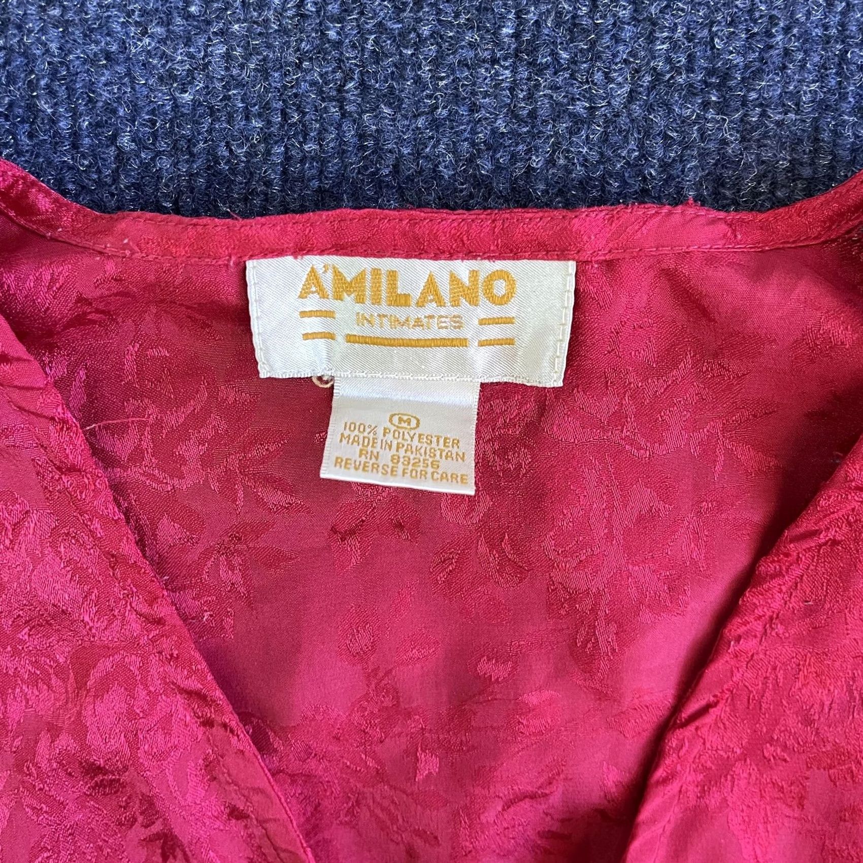 Pinko VINTAGE Amilano Intimates Sleepwear Womens Medium Pink Satin Button Front Floral Shirt Size ONE SIZE - 2 Thumbnail