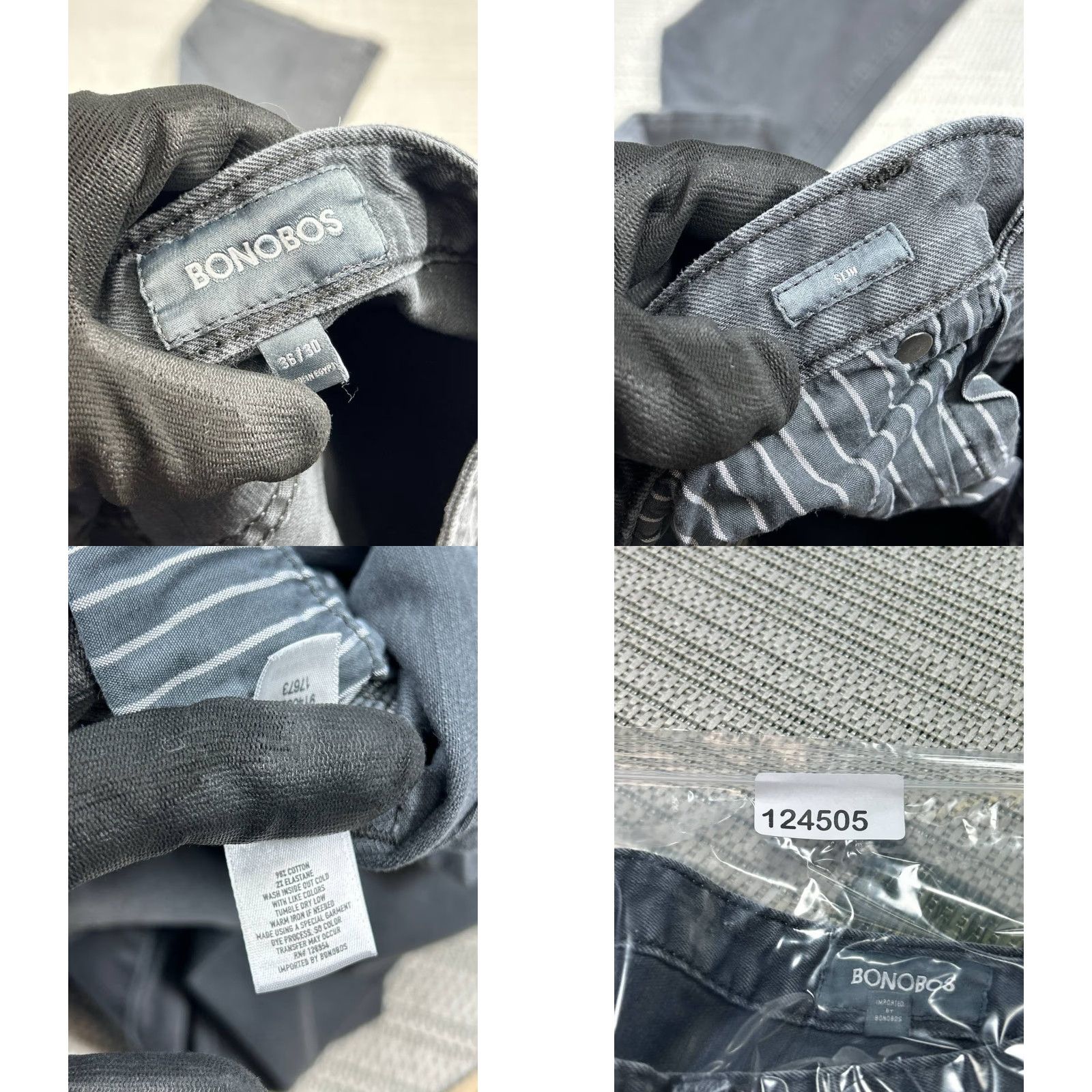 Bonobos Bonobos Jeans Mens 36 Gray Denim Slim Fit Logo Cotton Stretch Mid Rise 36x30 Size US 36 / EU 52 - 8 Thumbnail