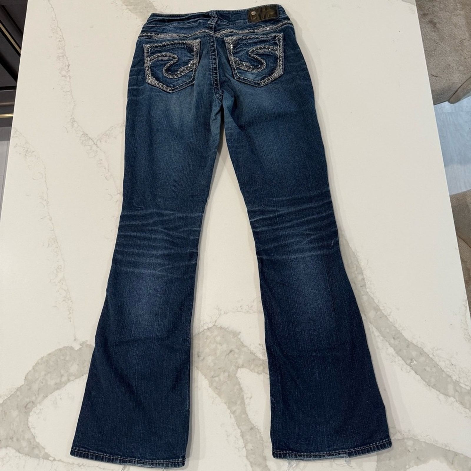 Silver Jeans Co. Silver Suki Mid Boot Denim Jeans Women’s W26xL31 Dark Blue Size 26" / US 2 / IT 38 - 7 Thumbnail