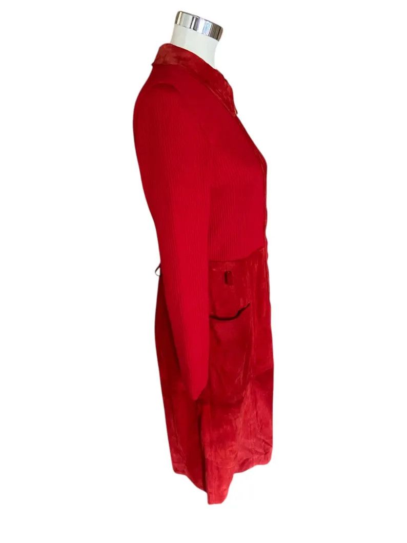 Escada Red Vintage Escada Leather Dress Size S / US 4 / IT 40 - 4 Thumbnail