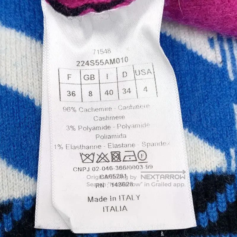 Dior Dior Color Block Cashmere Sweater for Women . Size XS / US 0-2 / IT 36-38 - 7 Thumbnail