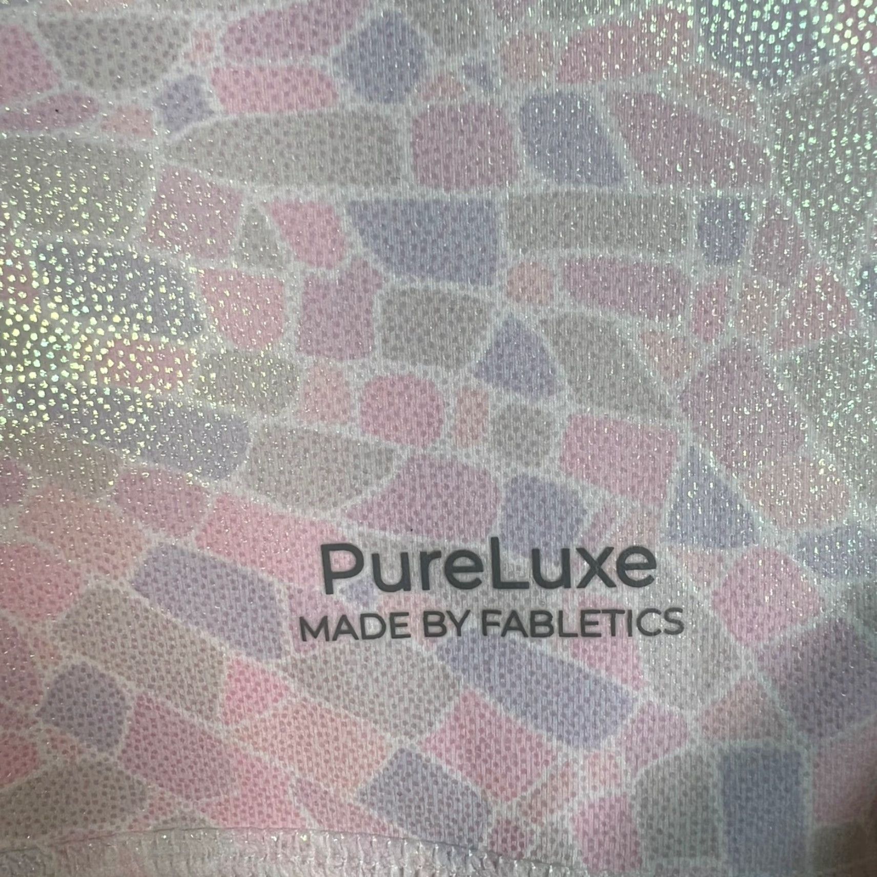 Fabletics Fabletics High Waist Athletic Leggings Pink Iridescent Mosaic Print Compression Women’s Small Size 28" / US 6 / IT 42 - 3 Thumbnail
