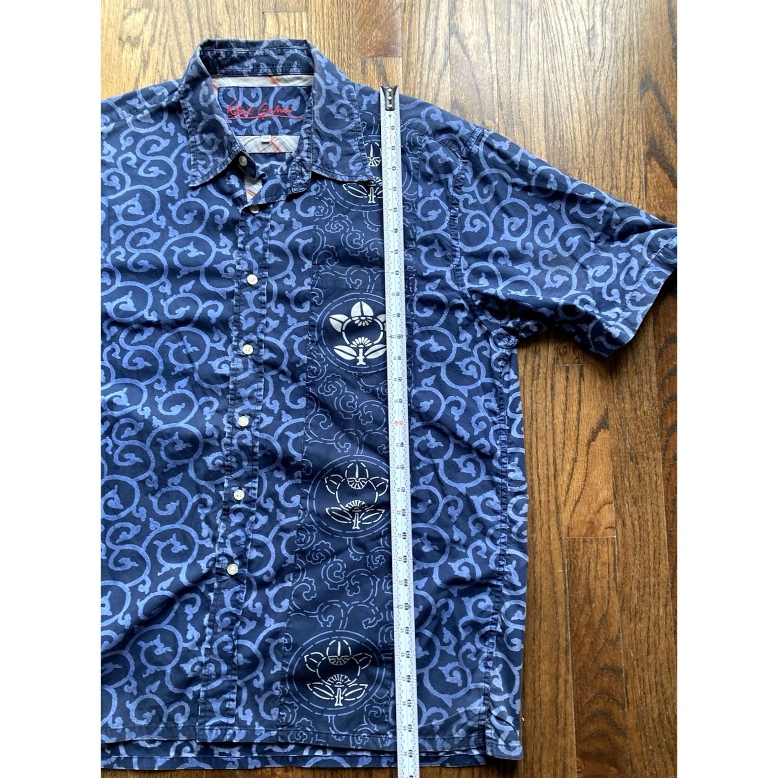 Robert Graham Robert Graham Shirt Mens 2XL Blue Tribal Camp Short Sleeve Hawaiian Tiki Size US XXL / EU 58 / 5 - 5 Thumbnail