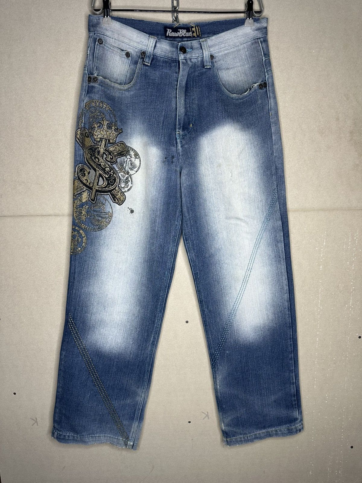 Vintage 32/32 Raw Blue Rap Hip Hop Jeans Punk Rarest Denim Pants Size US 32 / EU 48 - 1 Thumbnail