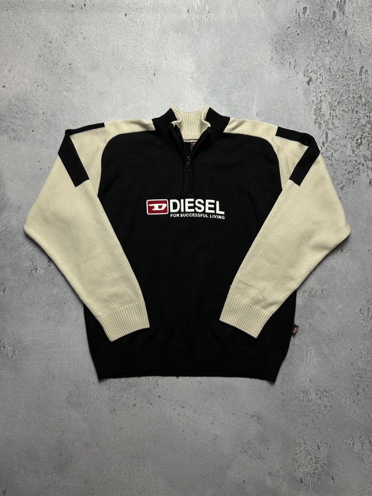 Diesel Diesel Vintage Distressed Knitwear Wool Half-Zip Sweater 90s Size US M / EU 48-50 / 2 - 1 Thumbnail