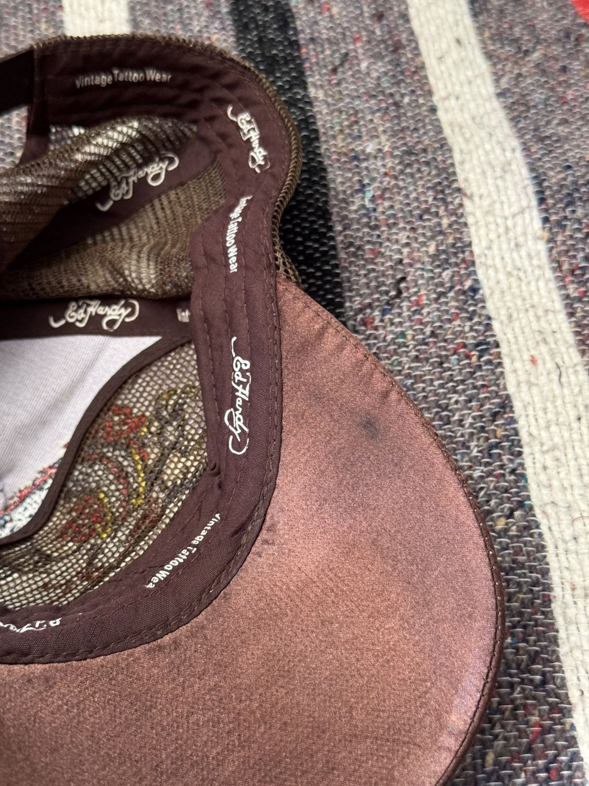 Ed Hardy Vintage Ed Hardy y2k Brown Nylon Japanese Trucker Hat Size ONE SIZE - 6 Thumbnail