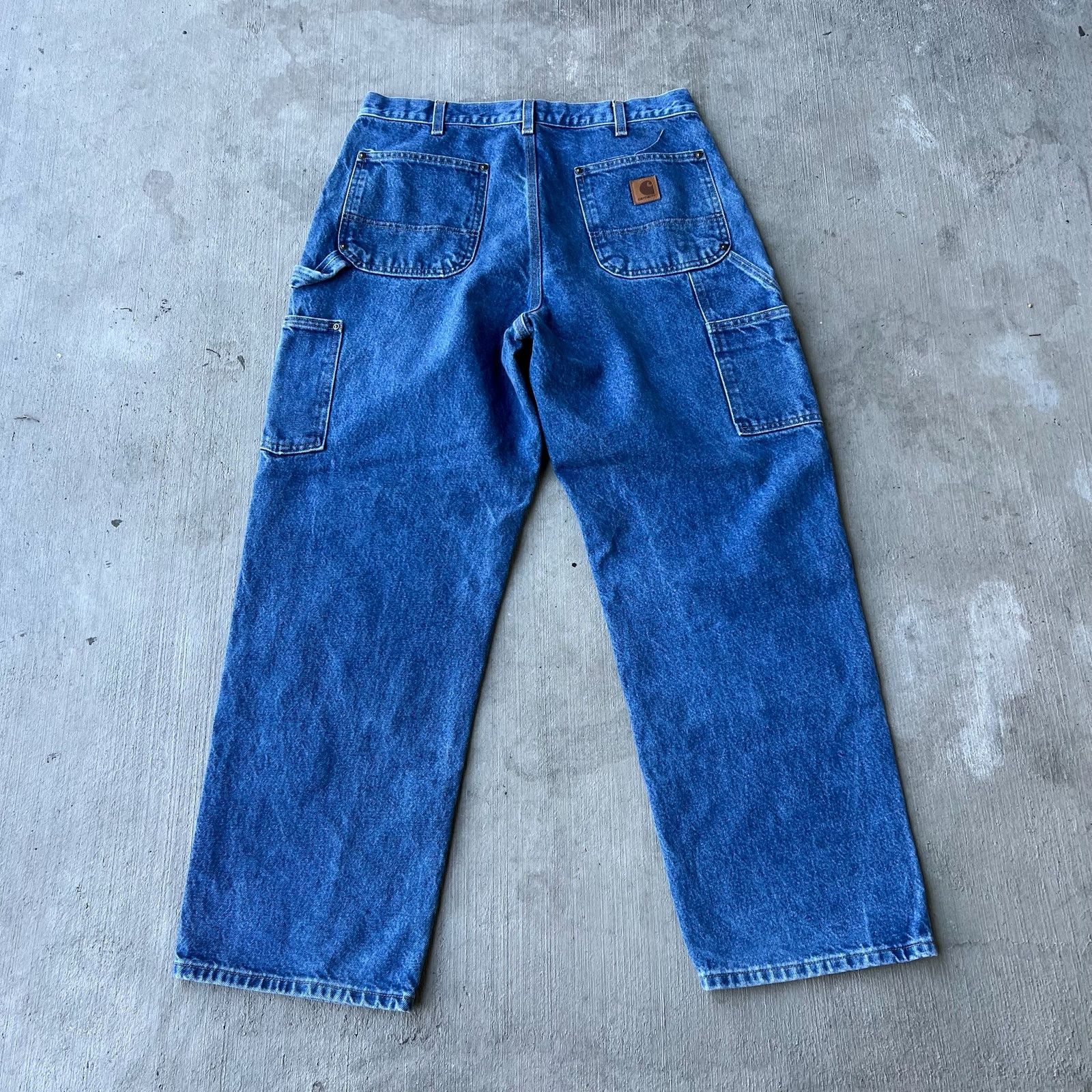 Carhartt × Vintage Carhartt denim blue jean double knee work carpenter pants Size US 33 - 5 Thumbnail