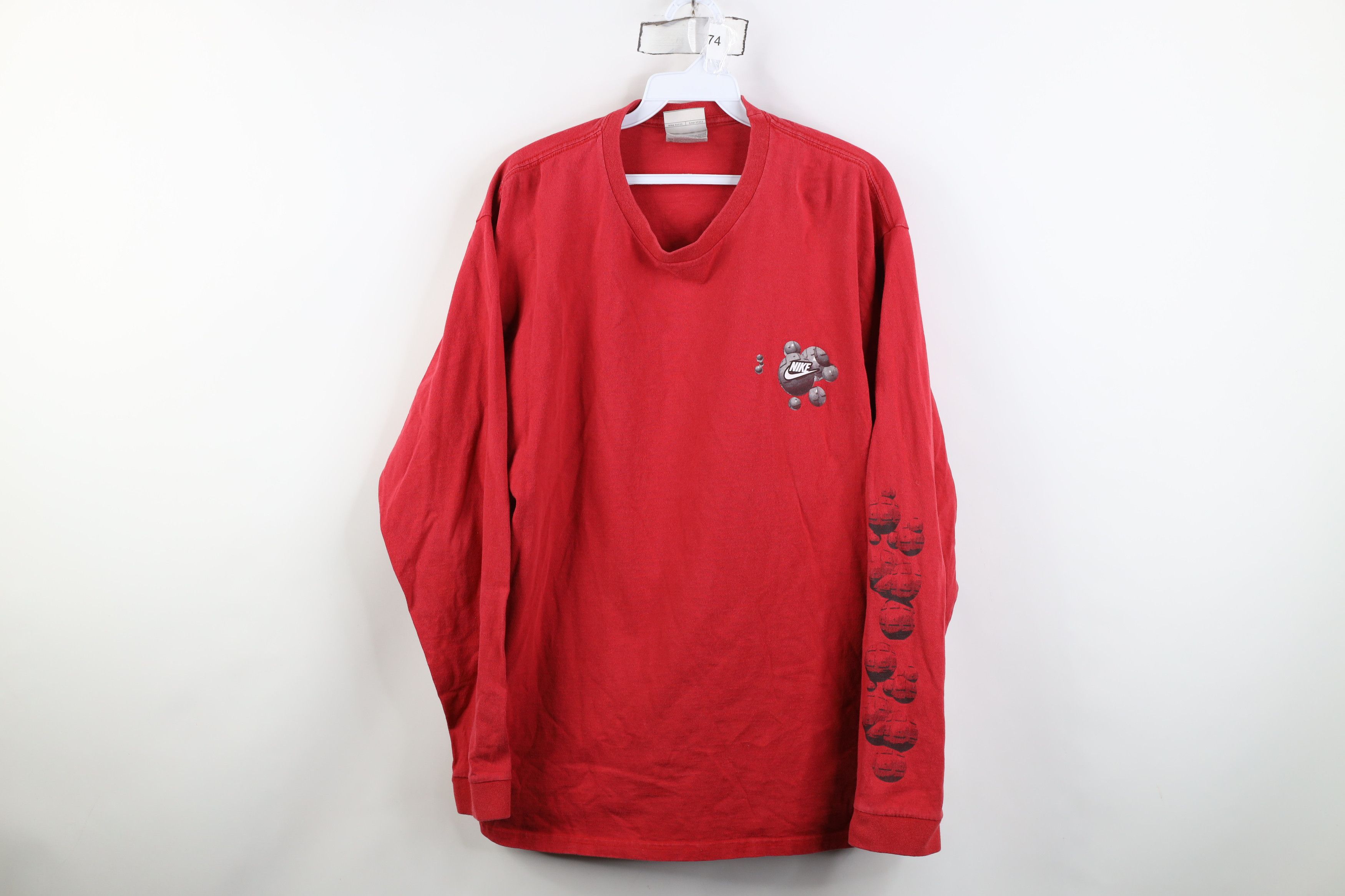 Nike Vintage Y2K Nike Air Bubble Spell Long Sleeve T-Shirt Red Size US L / EU 52-54 / 3 - 1 Thumbnail
