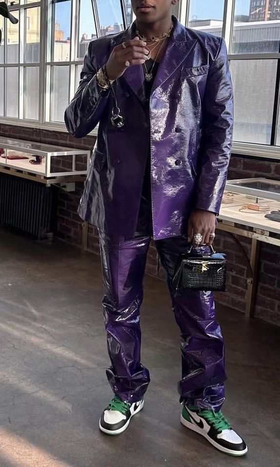 Gucci purple leather blazer size46 Size US S / EU 44-46 / 1 - 5 Thumbnail
