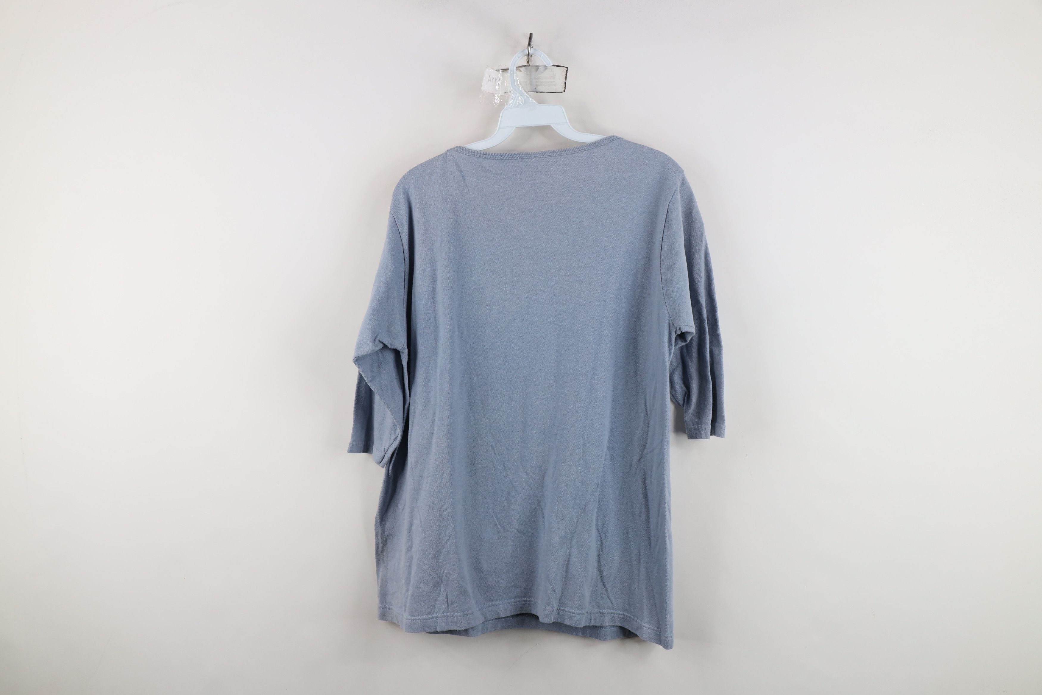 Vintage Vintage 90s Streetwear 3/4 Sleeve T-Shirt Blue Cotton USA Size L / US 10 / IT 46 - 9 Thumbnail