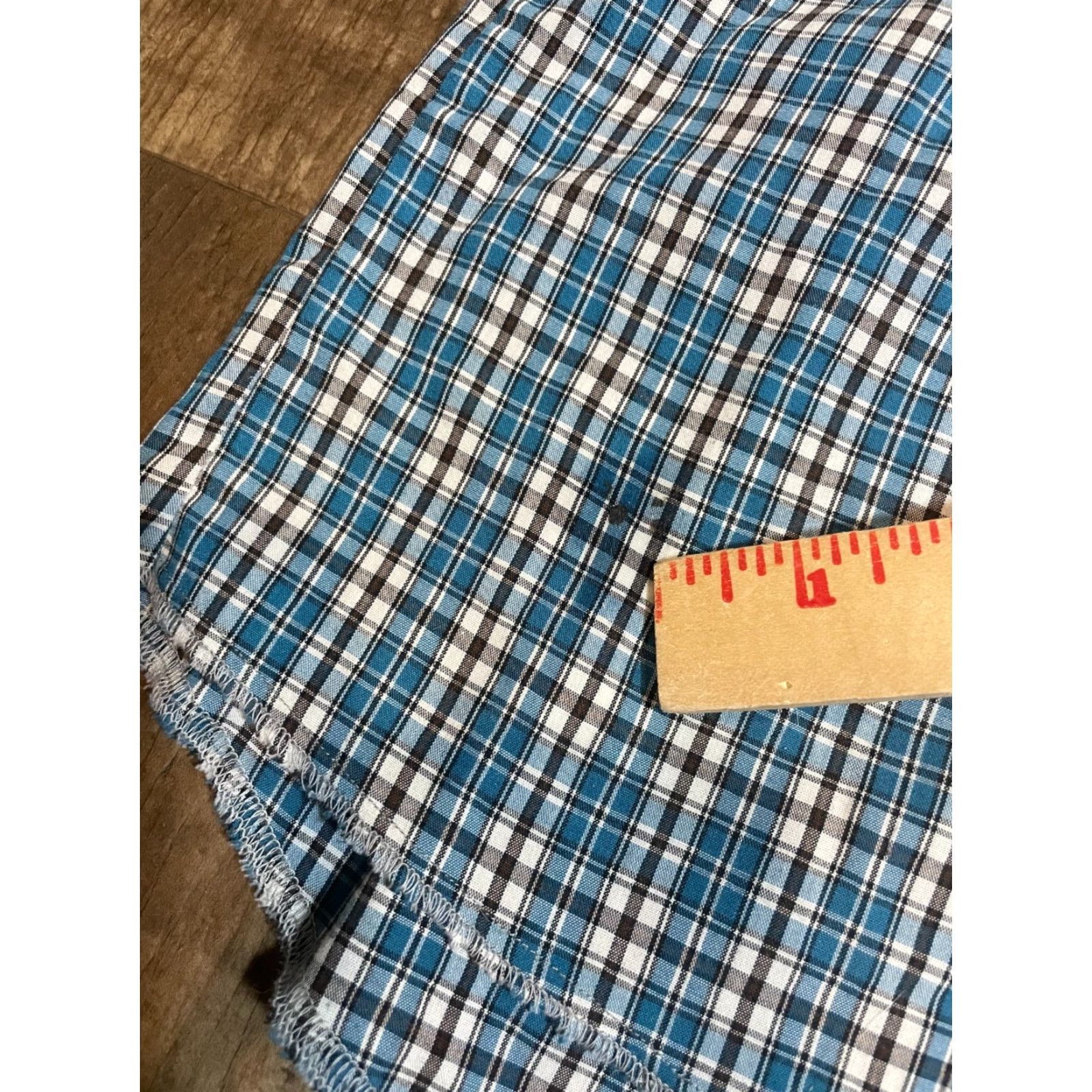 Vintage Pearl Pearl Snap Blue Plaid Short Sleeve Button-Up Collared 2 Pocket Mens L Western Frontier Shirt Size US 33 - 2 Thumbnail