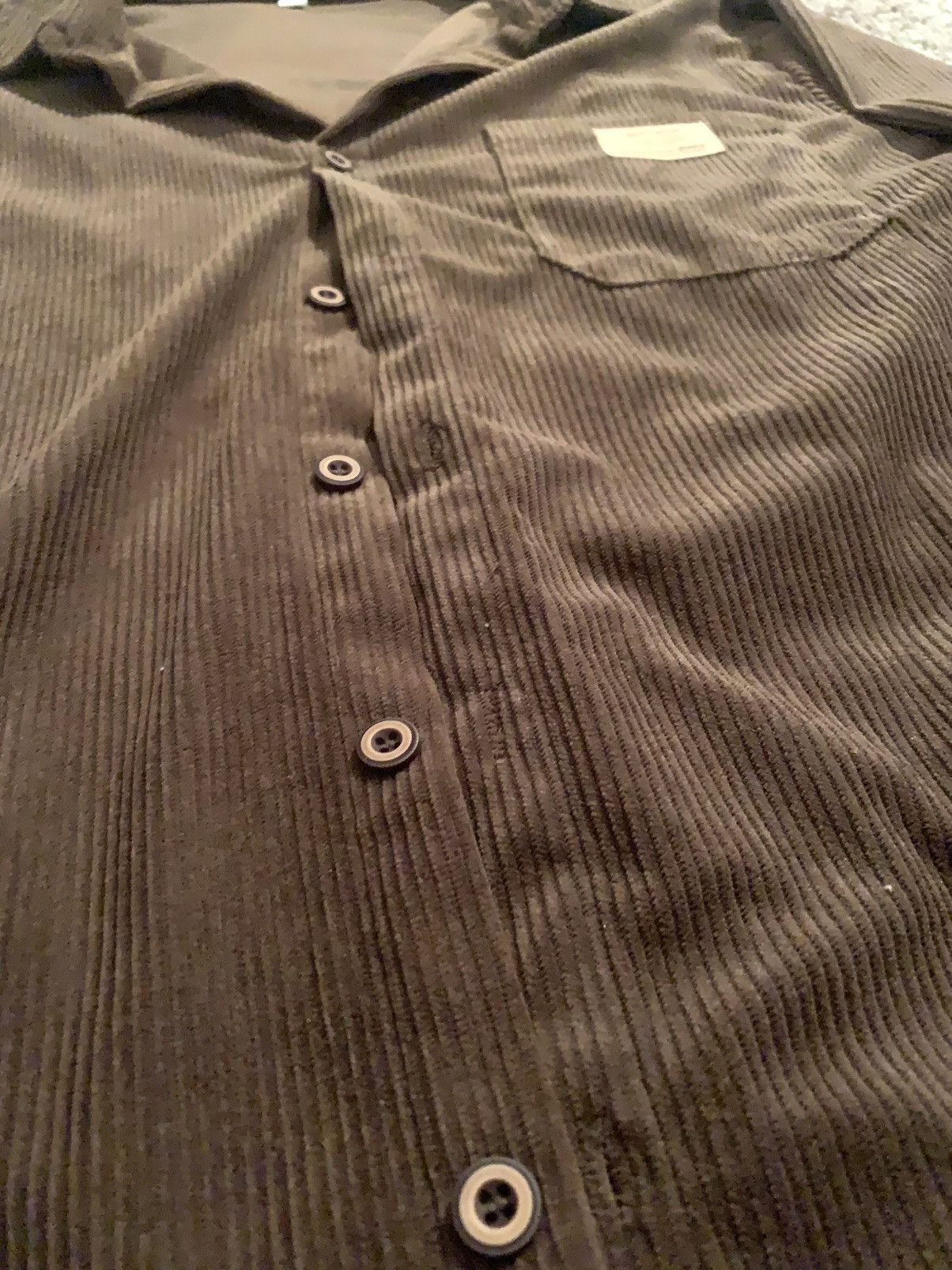 Vintage Corduroy Solid Shirt Coffee Brown Size US M / EU 48-50 / 2 - 2 Thumbnail