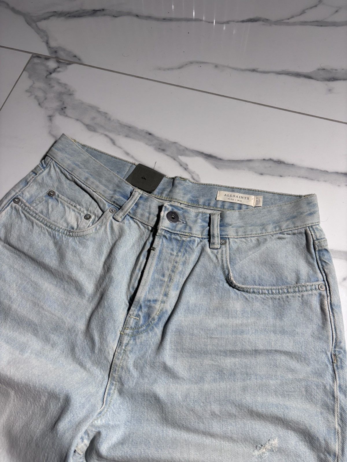 Allsaints Allsaints Japanese Shorts Denim Distressed Y2K Size US 30 / EU 46 - 3 Thumbnail