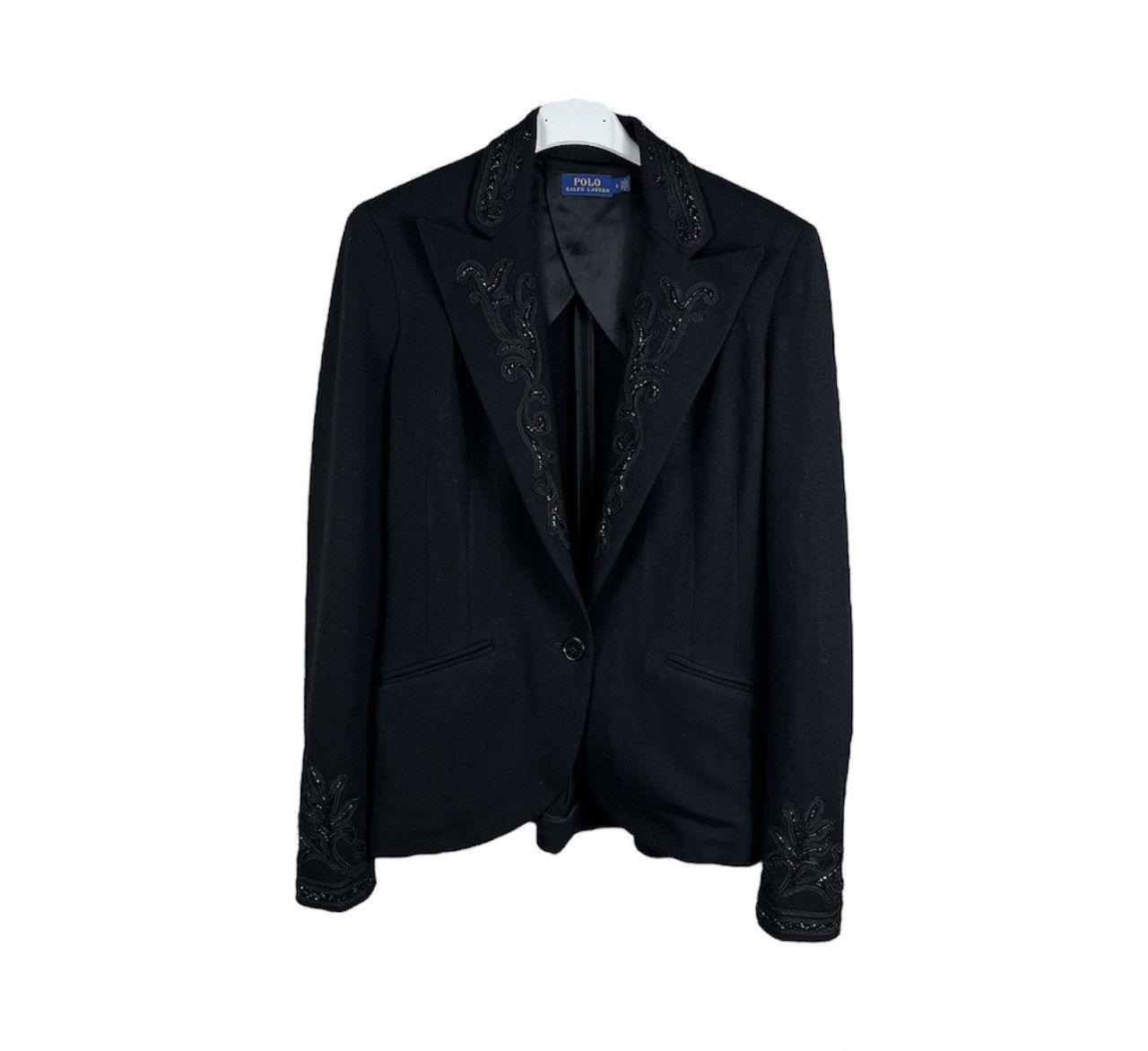 Polo Ralph Lauren × Ralph Lauren Polo Ralph Lauren wool beaded blazer jacket decorated collar Size S / US 4 / IT 40 - 1 Thumbnail