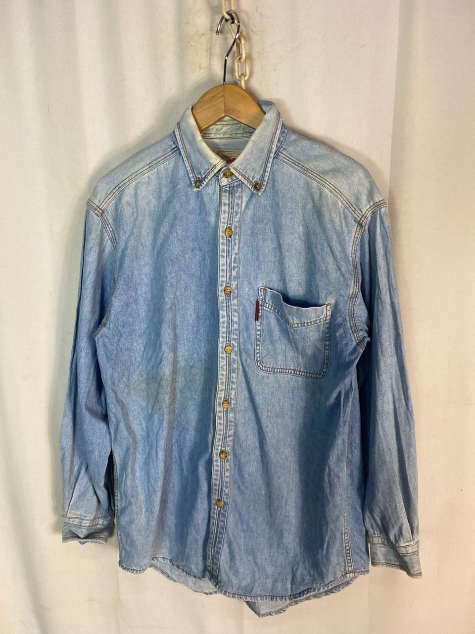 Bugle Boy Vintage bugle boy distressed denim button up shirt Size US L / EU 52-54 / 3 - 2 Thumbnail