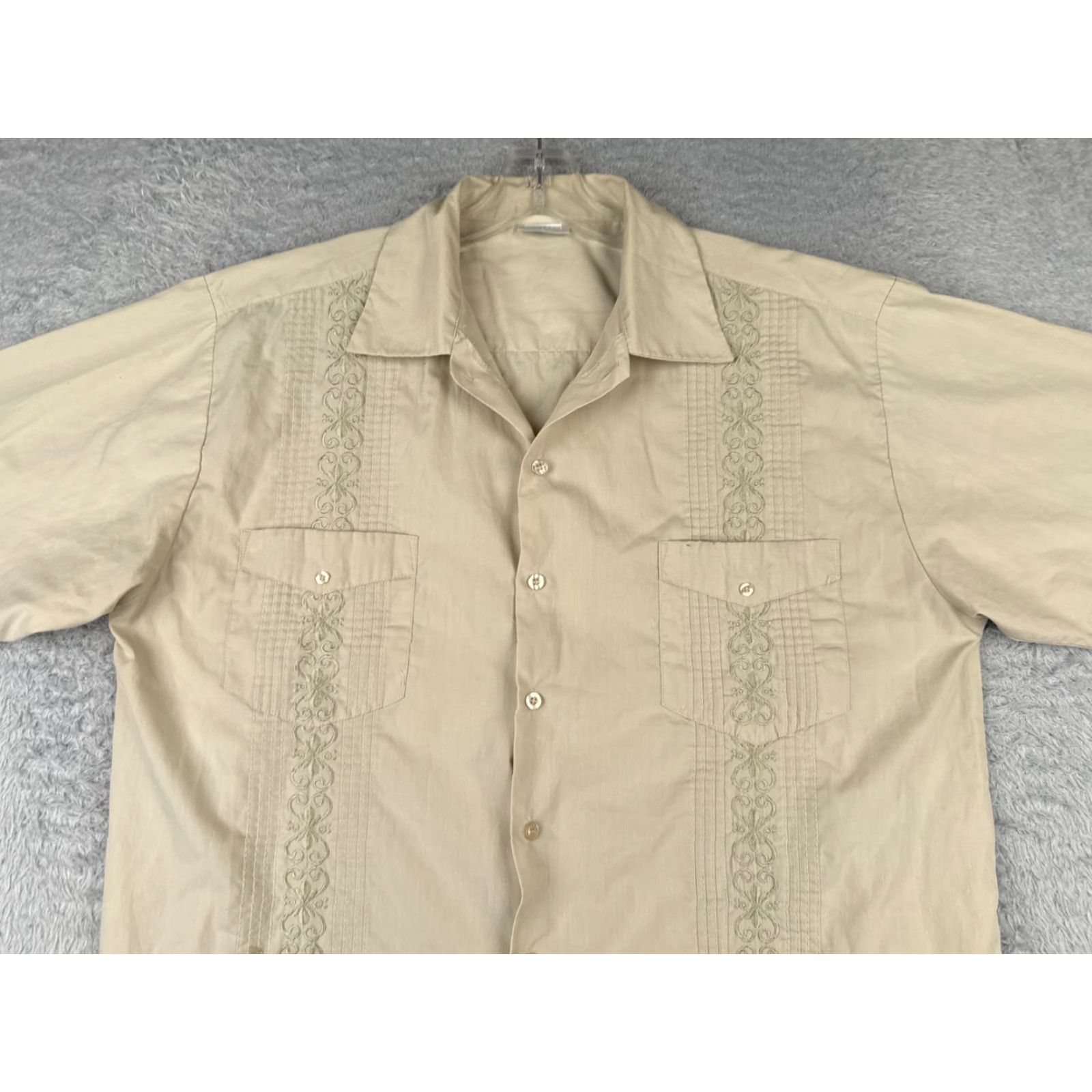 Vintage VINTAGE Lada Shirt Adult Large Beige Polyester Cotton Blend 4 Pocket Button-Up Men Beige L Shirt Casual Workwear Pockets - Mens Size US L / EU 52-54 / 3 - 4 Thumbnail