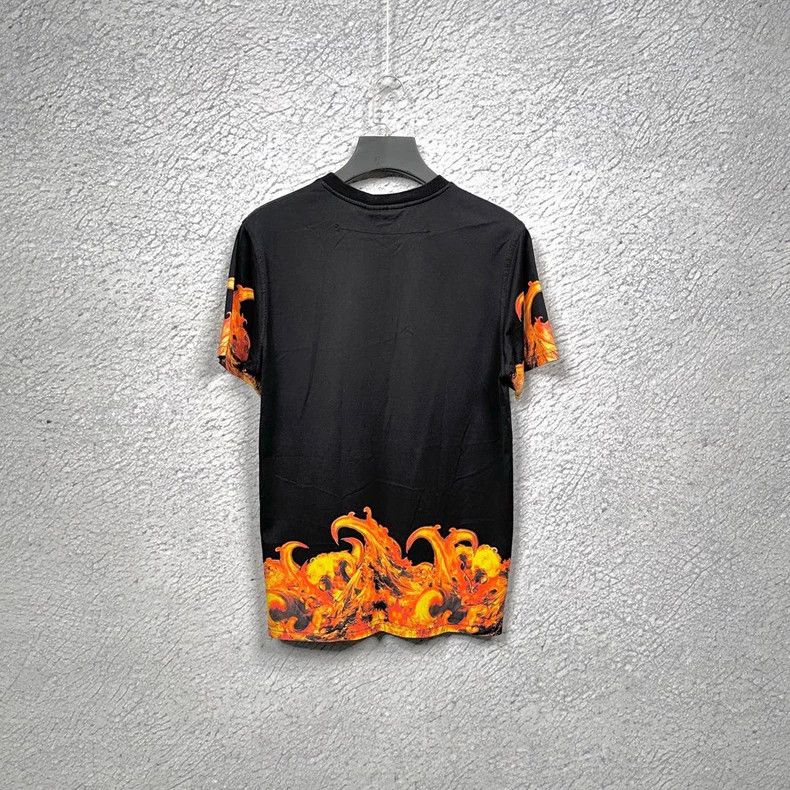 Givenchy Givenchy Black Classic Flame Hem Pattern Short Sleeve T-Sh Size US S / EU 44-46 / 1 - 2 Thumbnail