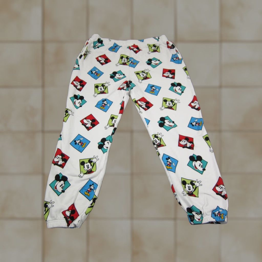Disney Mickey Mouse Pants Mens XL White Fleece Jogger Disney All Over Print Sweatpants 90s Style Size US 36 / EU 52 - 1 Thumbnail