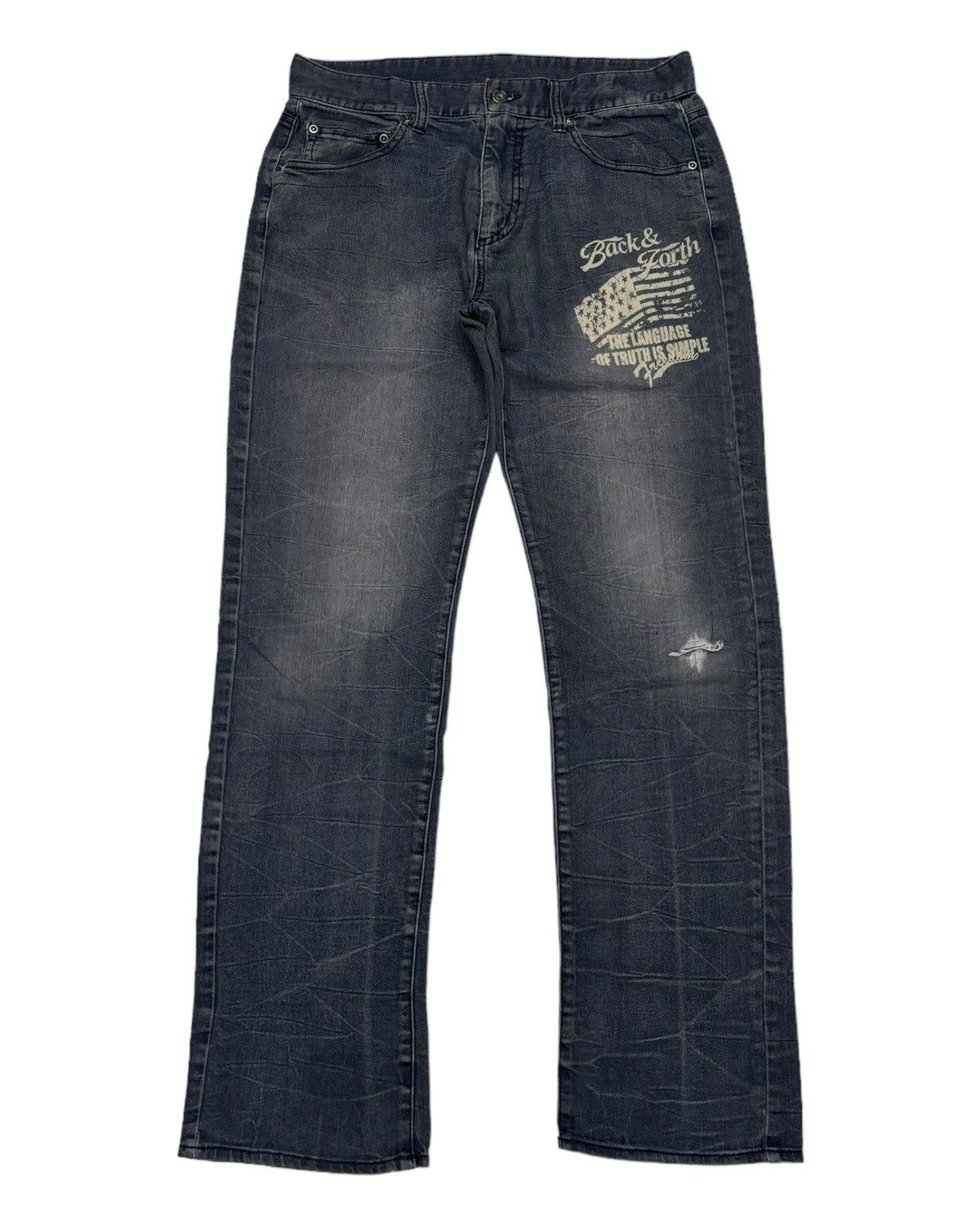 Japanese Brand BACK & FORTH NICE DESIGN SOFT DENIM JEANS Size US 30 / EU 46 - 6 Thumbnail