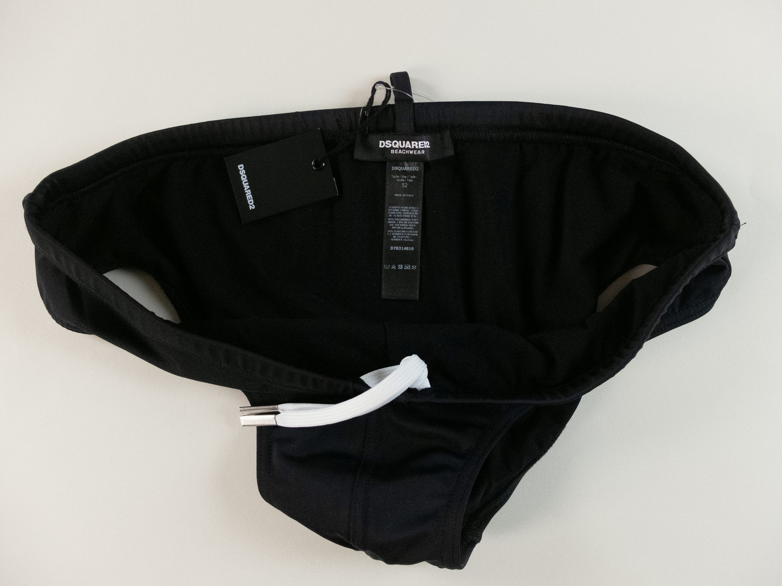 Dsquared2 DSQUARED2 black & white logo print swim briefs 52 XL Size US 36 / EU 52 - 7 Thumbnail
