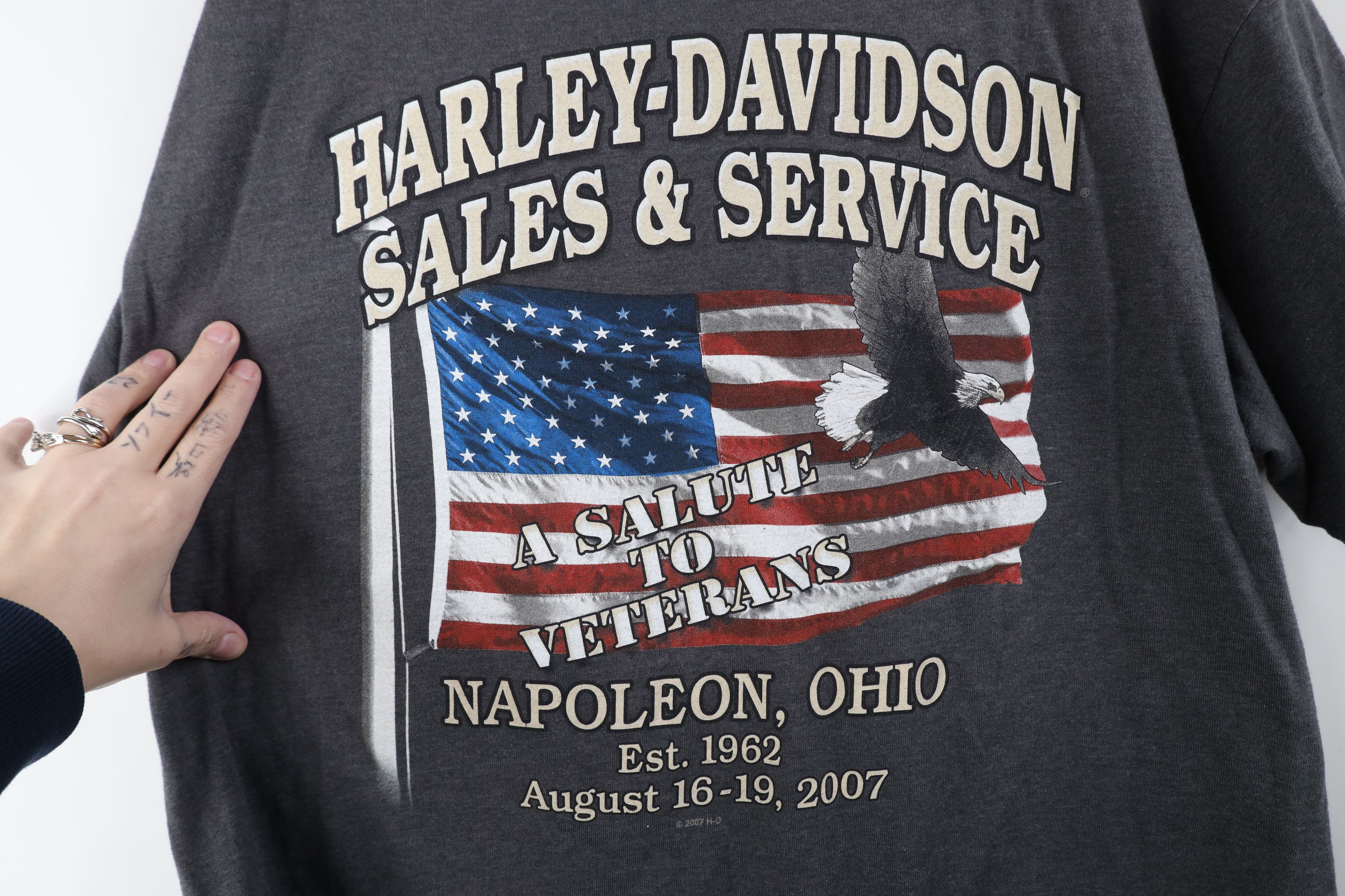 Harley Davidson Vintage Y2K Harley Davidson Ride of Pride T-Shirt Gray USA Size US L / EU 52-54 / 3 - 10 Thumbnail