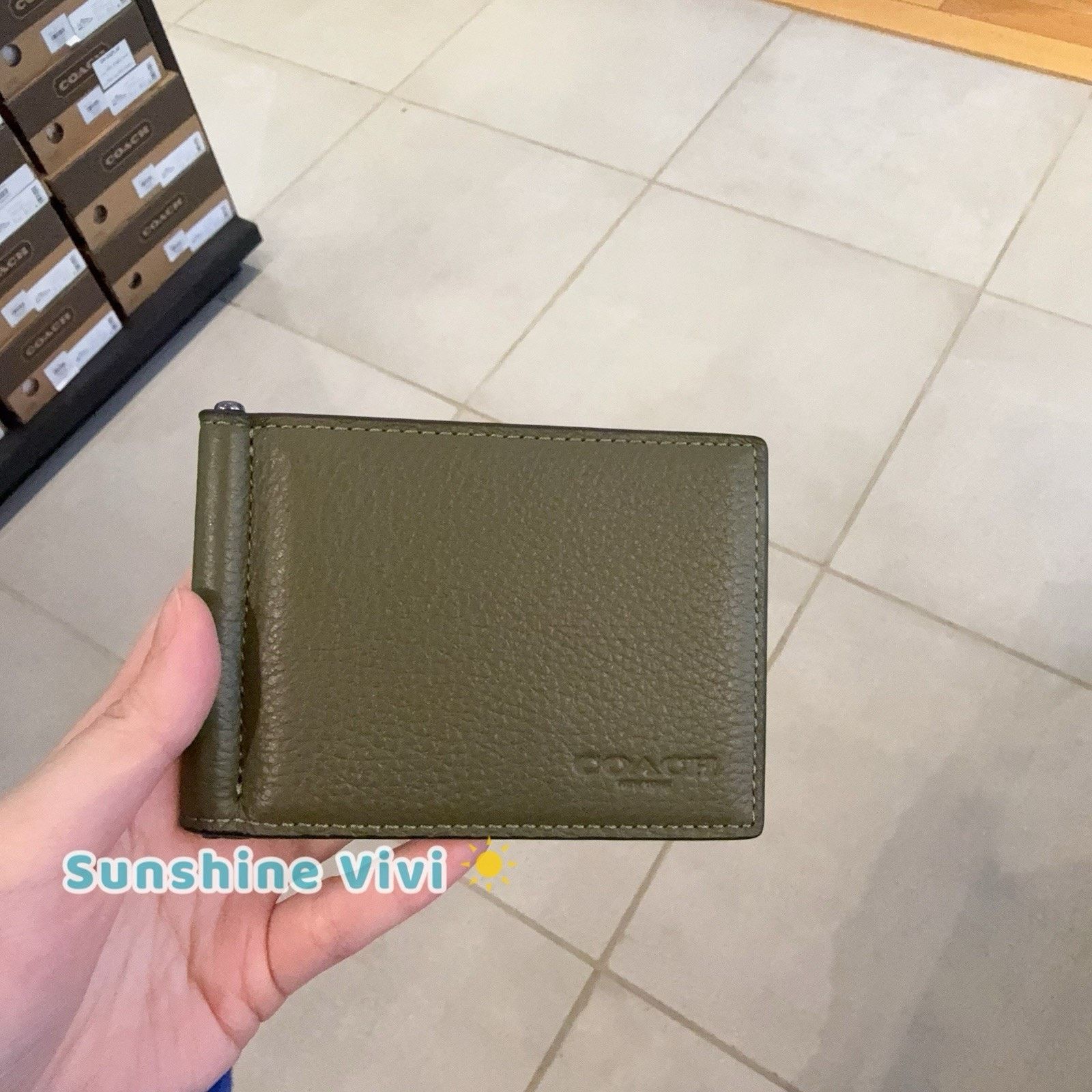 Coach NWT Coach Slim Money Clip Billfold Wallet CH090 Olive Size ONE SIZE - 2 Thumbnail