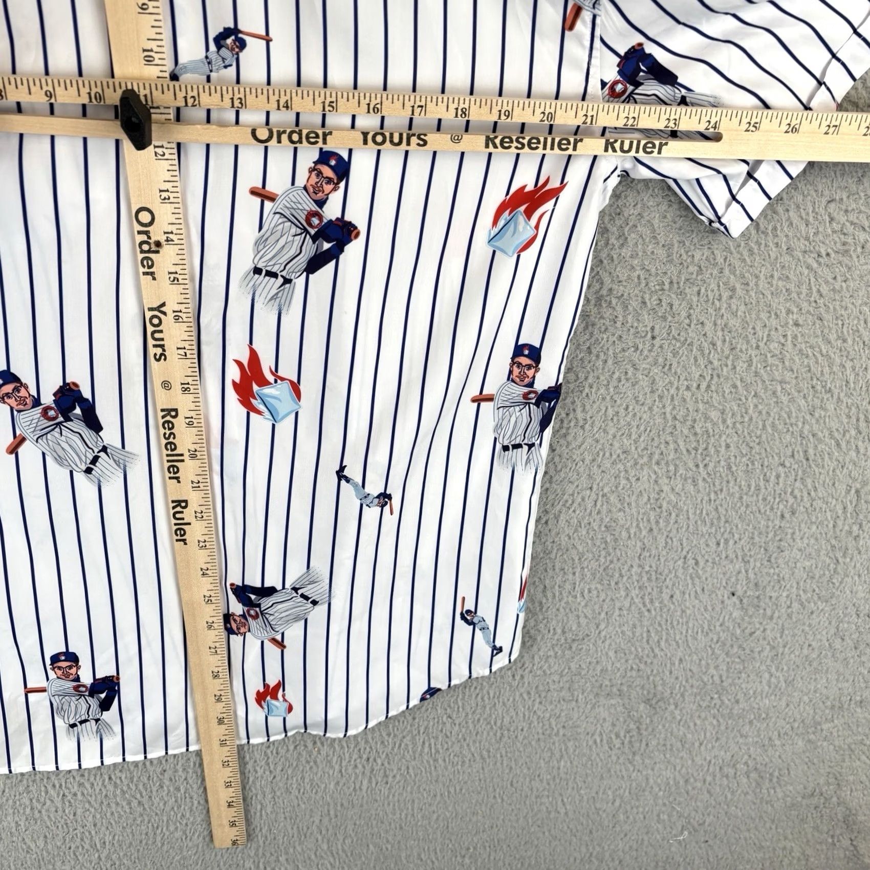 Gloverall RSVLTS Shirt Mens L Rookie Of The Year Pinstripe White Button Down All Over Size US L / EU 52-54 / 3 - 6 Thumbnail