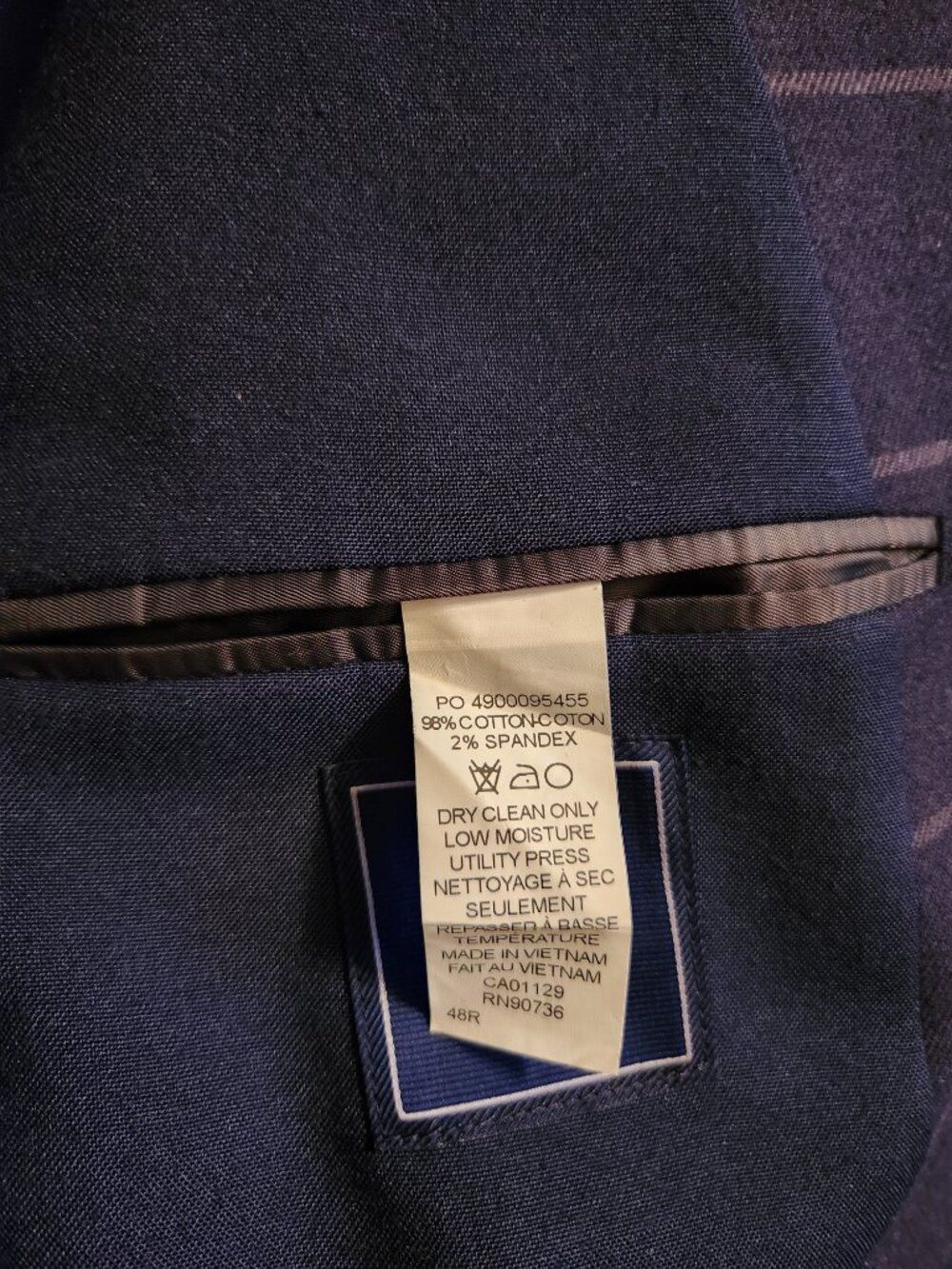 Izod Izod men's blue 98%cotton sport coat blazer jacket size: 48R Size 48R - 3 Thumbnail