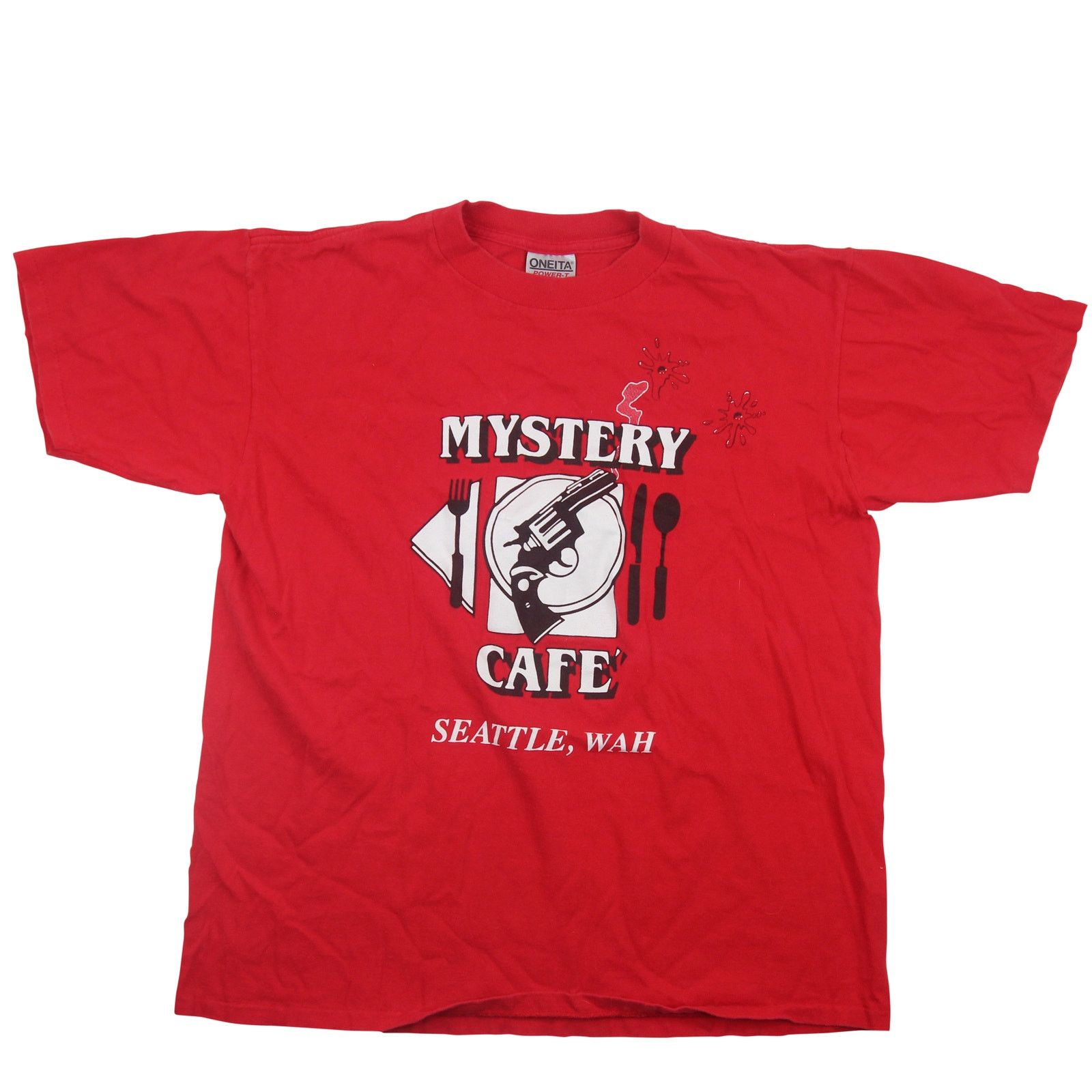 Vintage Vintage Mystery Cafe of Seattle Graphic T Shirt Size US L / EU 52-54 / 3 - 1 Thumbnail