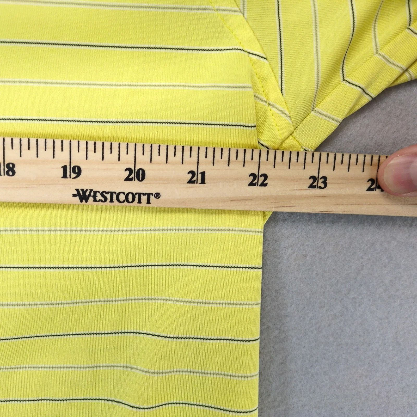 Izod Izod Golf Yellow Striped Polo Shirt Men's L Performance Size US L / EU 52-54 / 3 - 5 Thumbnail