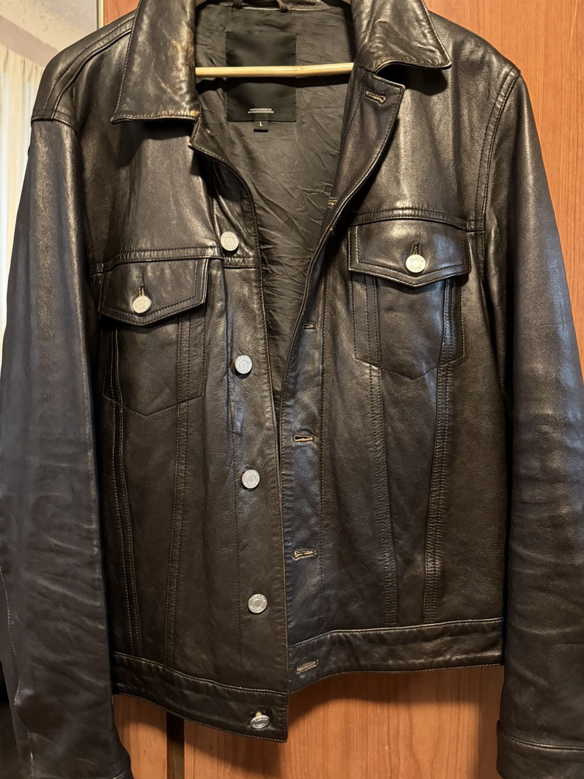 Purple Brand Purple Brand Leather P028 Leather Trucker Jacket Size US L / EU 52-54 / 3 - 5 Thumbnail