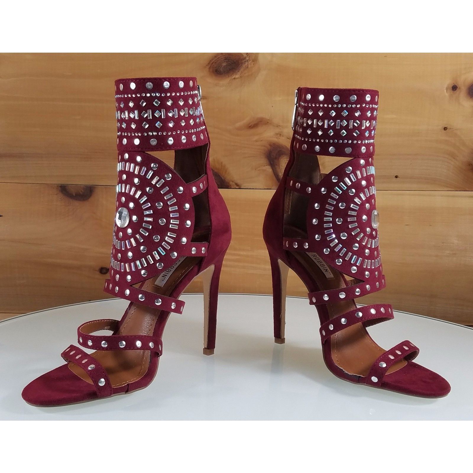 Other CR Blair Burgundy Wine Red Rhinestone & Stud Design 4.5" Hi Size US 11 / IT 41 - 1 Thumbnail