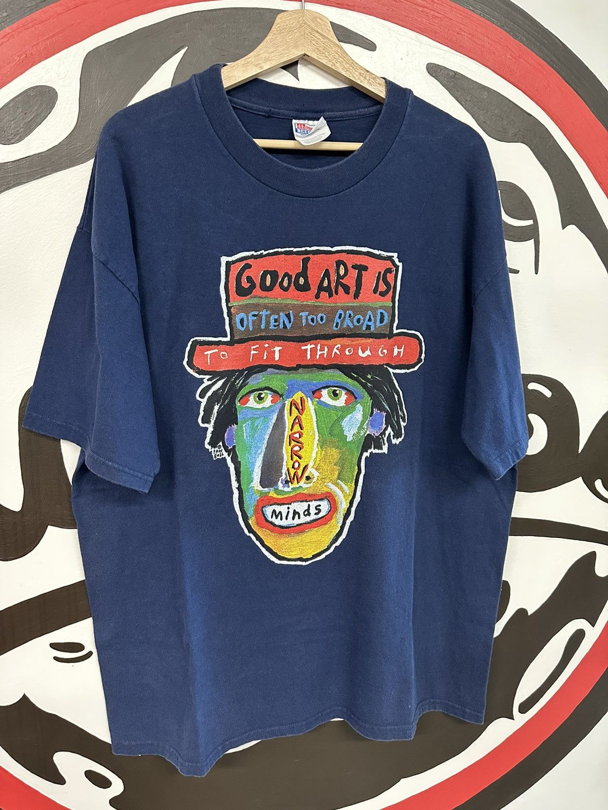 Vintage Vintage 90s Fred Babb Good Art Is Often Too Broad Shirt Size US XL / EU 56 / 4 - 3 Thumbnail