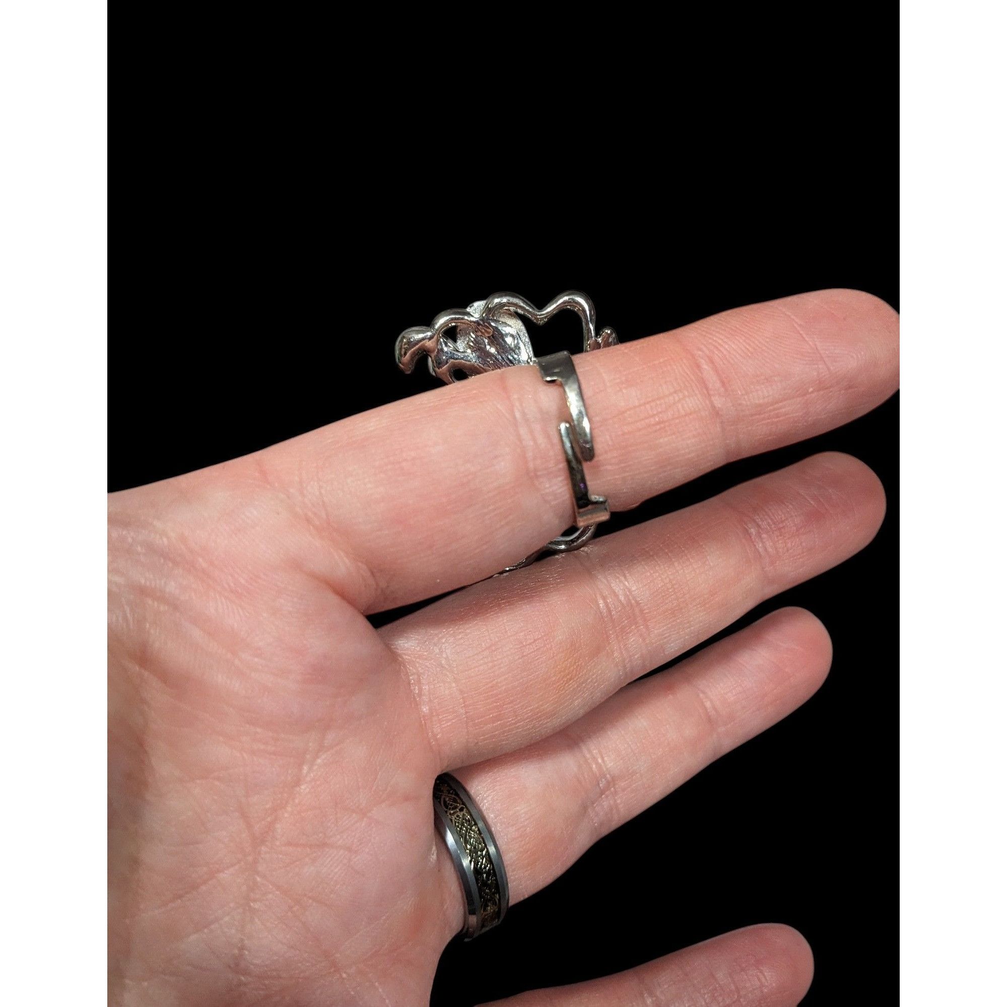 Other Faircore Butterfly Silver Tone Ring With Gems Adjustable Siz Size ONE SIZE - 3 Thumbnail