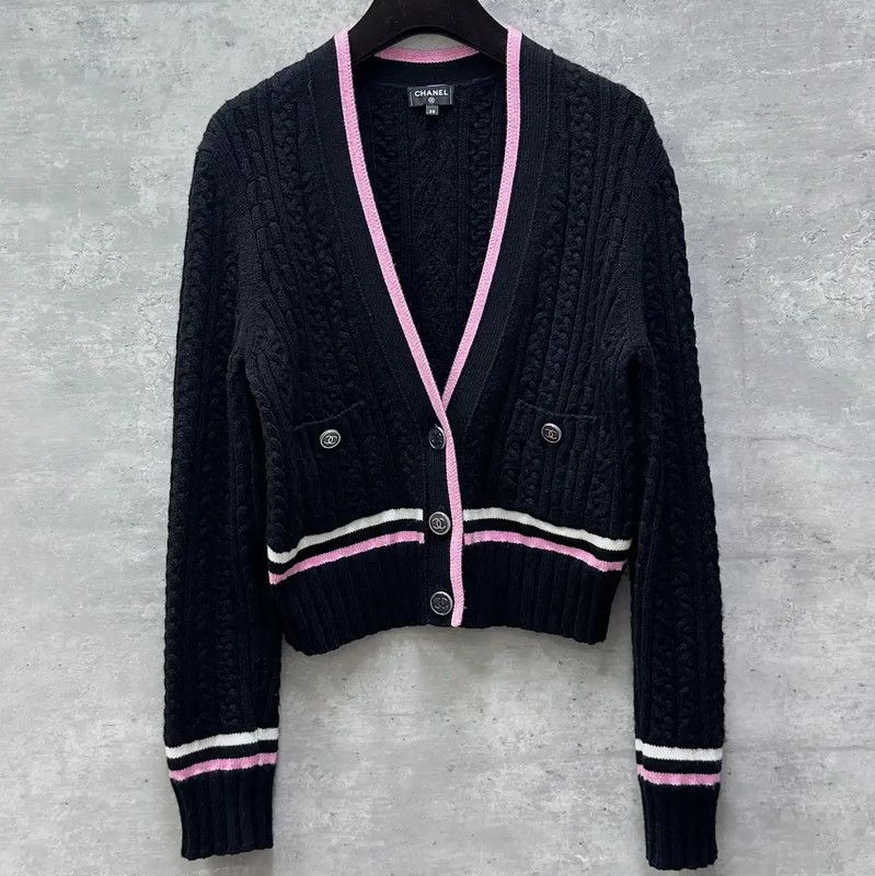 Chanel Black Cashmere Women's Cardigan 0089