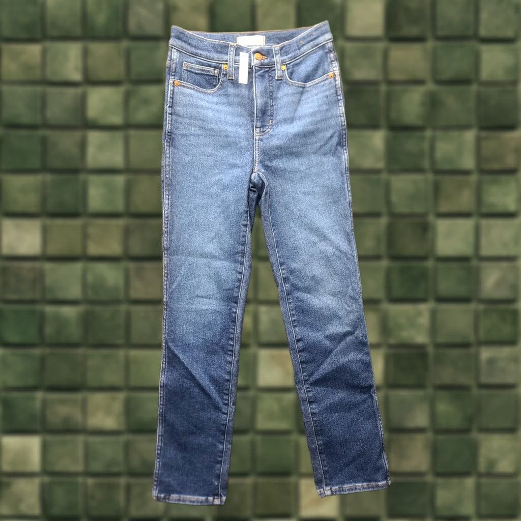 Madewell Madewell Jeans Womens 25x29 Stovepipe Slim Fit Straight Leg High Rise Distressed Blue Denim Size 42" / US 20 - 1 Thumbnail