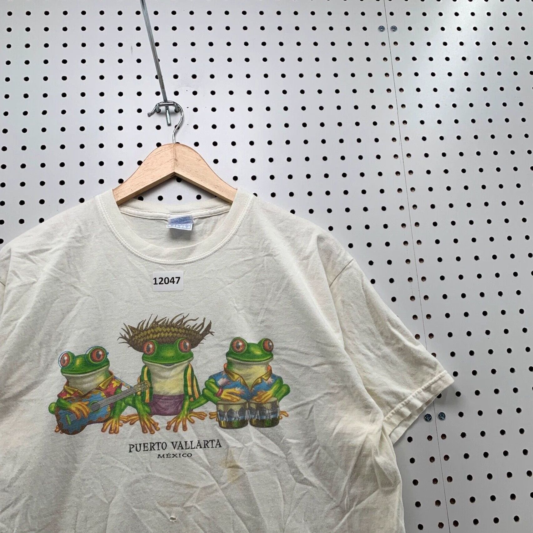 Vintage VINTAGE Mexico Cotton T-Shirt Adult Large White Logo Nature Puerto Vallarta Frogs 90s Size US L / EU 52-54 / 3 - 2 Thumbnail