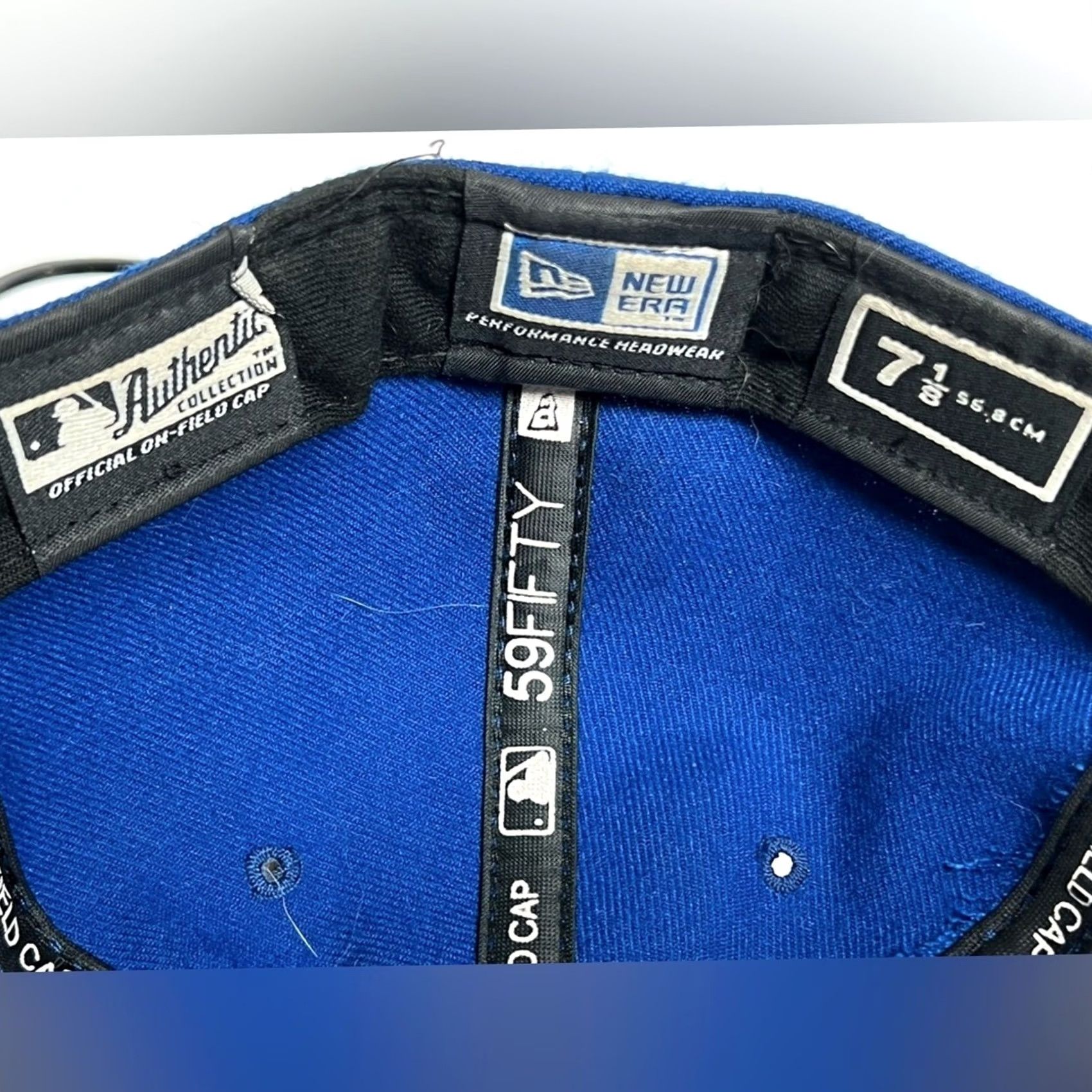 New Era Milwaukee Brewers MLB On-Field New Era 59FIFTY Blue Hat Size 7 1/8 Mens Baseball Cap Size ONE SIZE - 6 Thumbnail